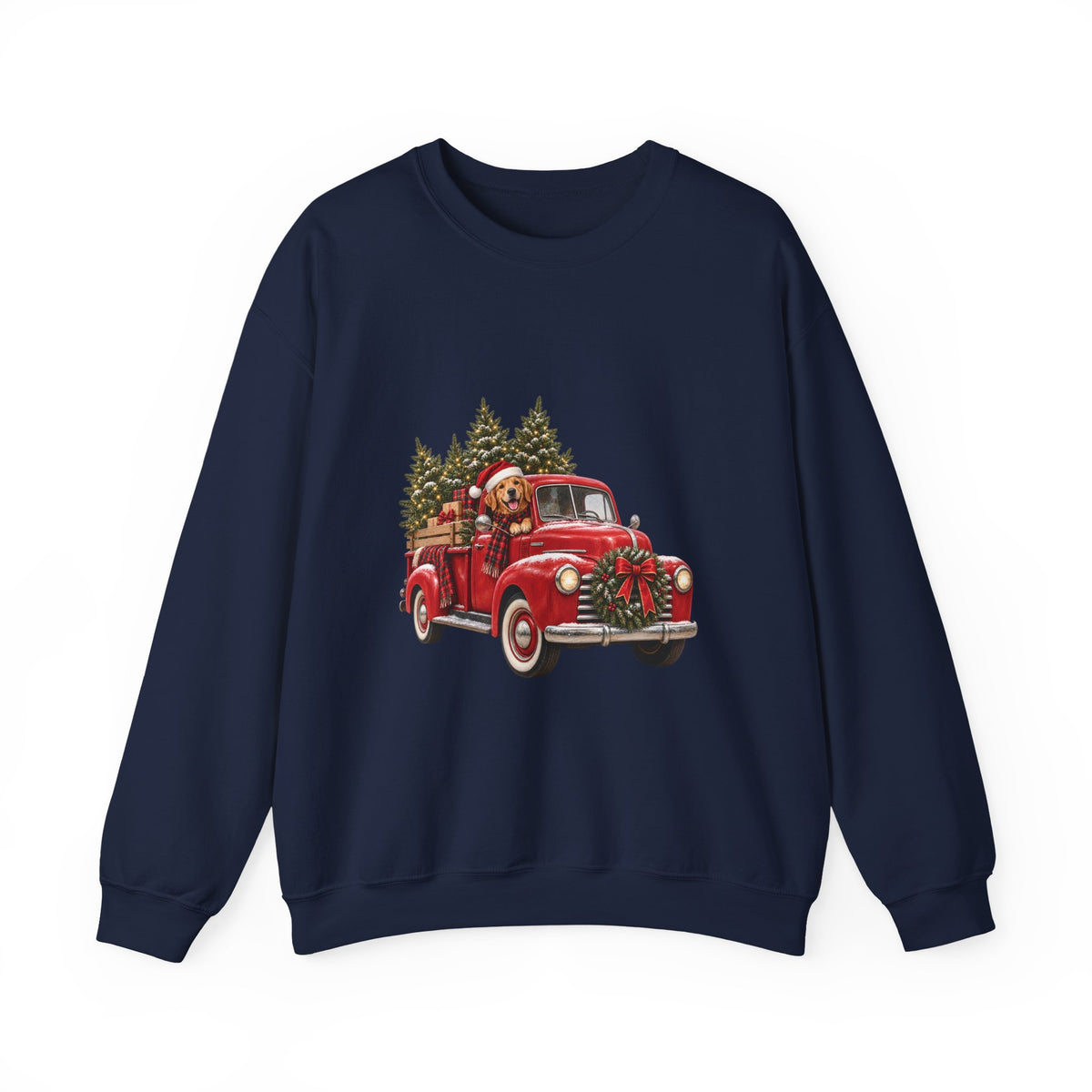 Vintage Red Truck Christmas Sweatshirt, Unisex Sweatshirt