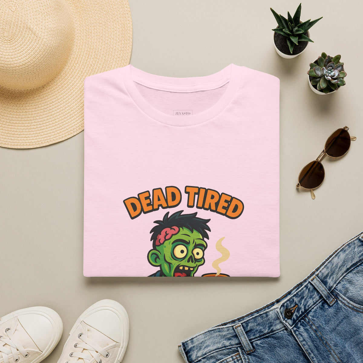 Dead Tired Zombie T-Shirt, Gifts for Halloween