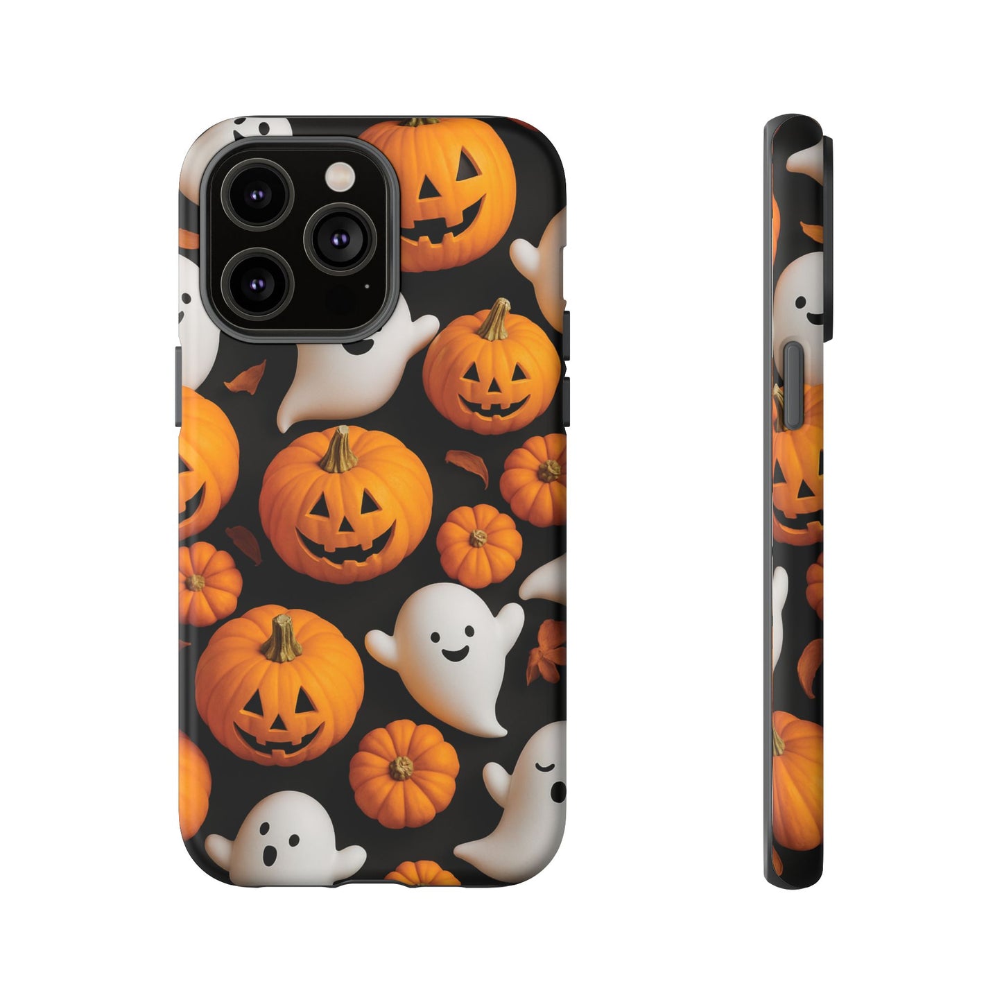 Halloween Phone Case, Spooky Ghosts and Pumpkins Design