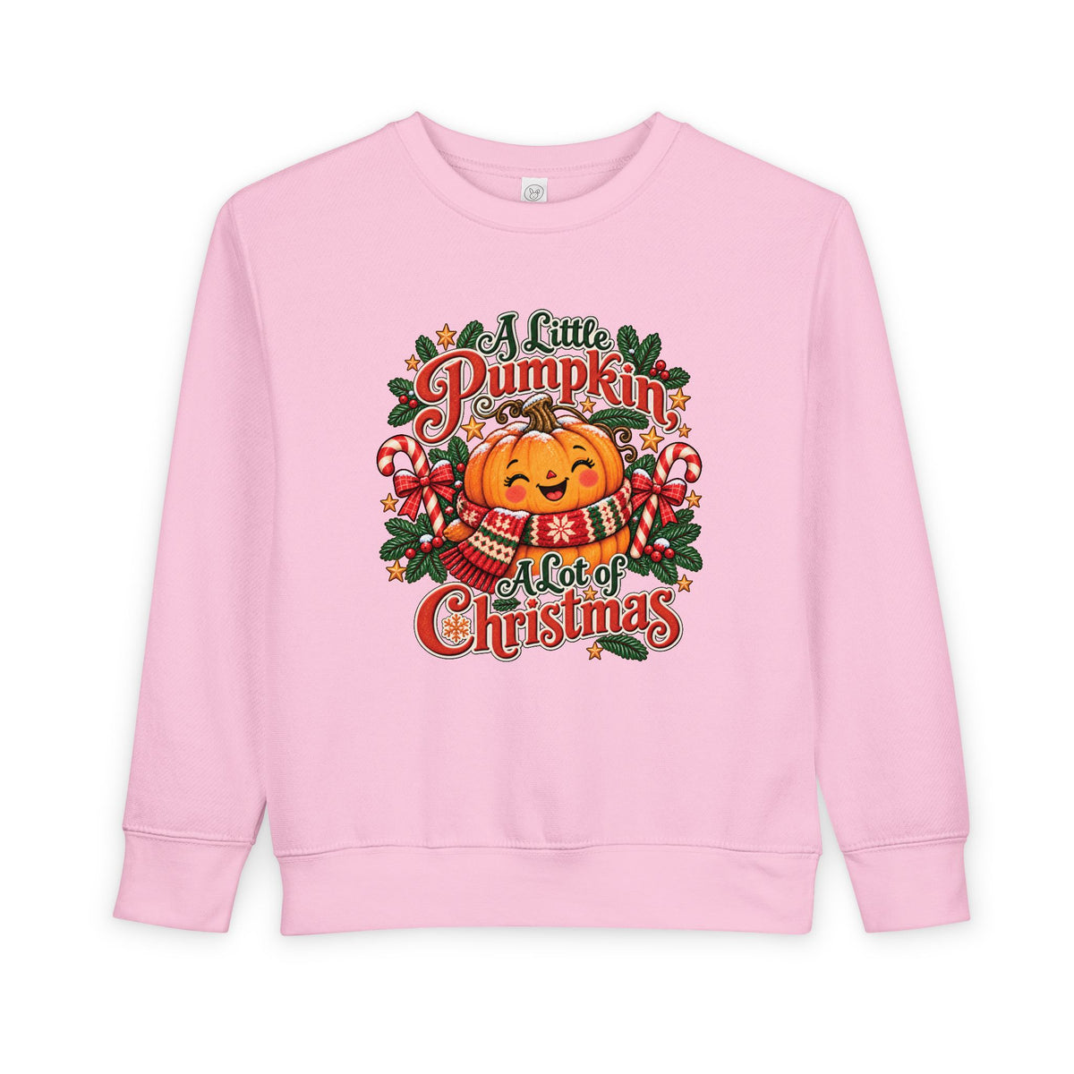 Toddler Sweatshirt — "A Little Pumpkin, A Lot of Christmas" Holiday Crewneck