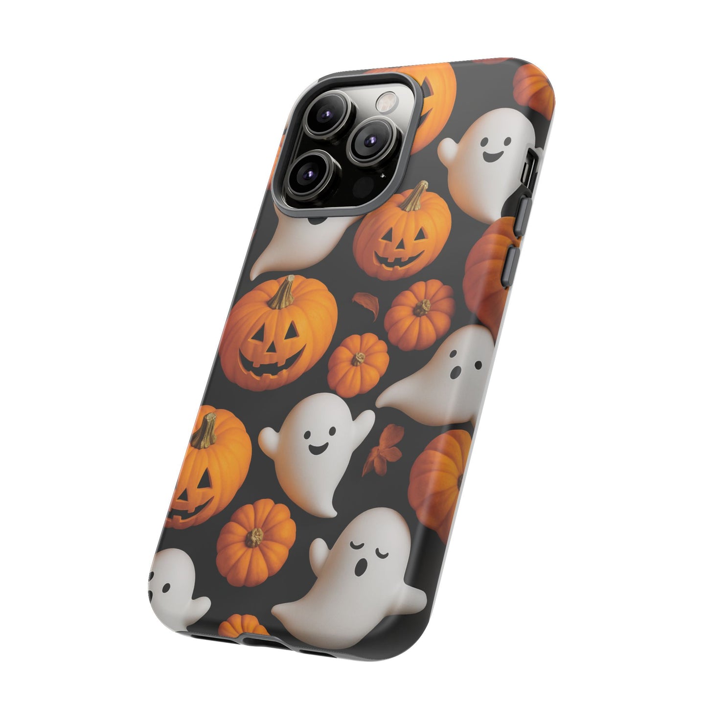 Halloween Phone Case, Spooky Ghosts and Pumpkins Design