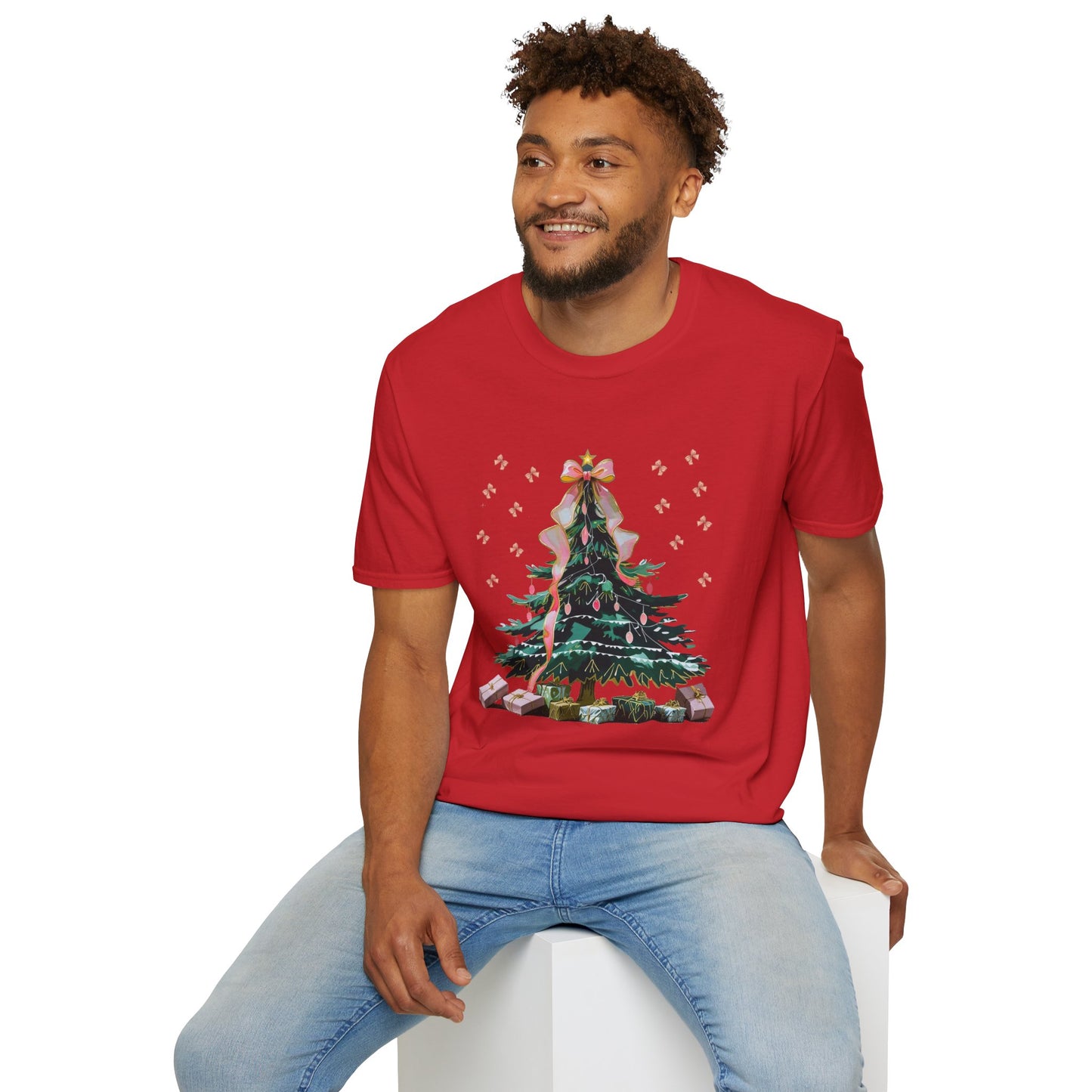 Christmas Tree Unisex Softstyle T-Shirt | Holiday Outfit, Festive Apparel