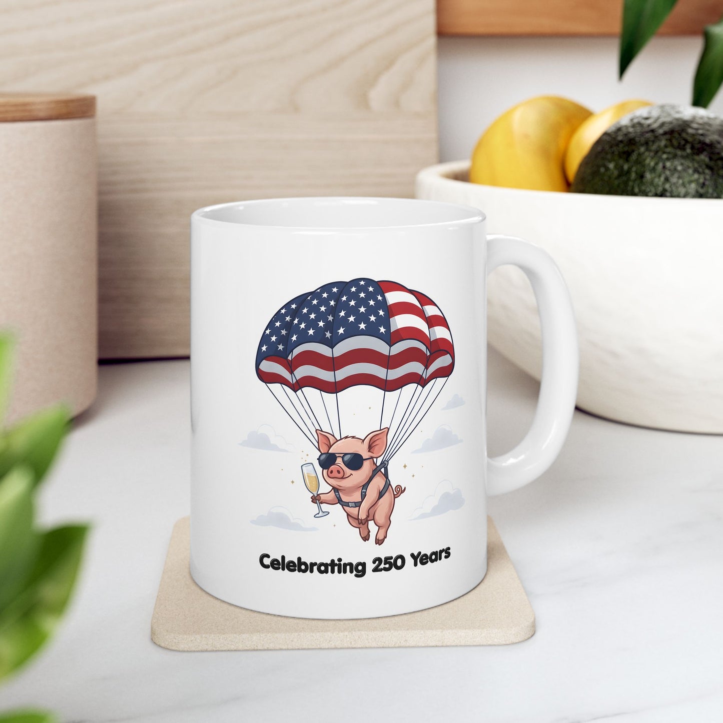 Patriotic Piglet Ceramic Mug