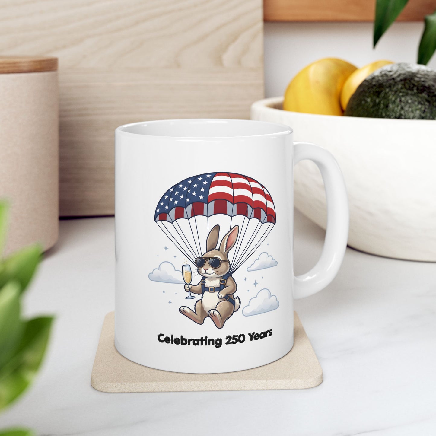 Patriotic Bunny Ceramic Mug