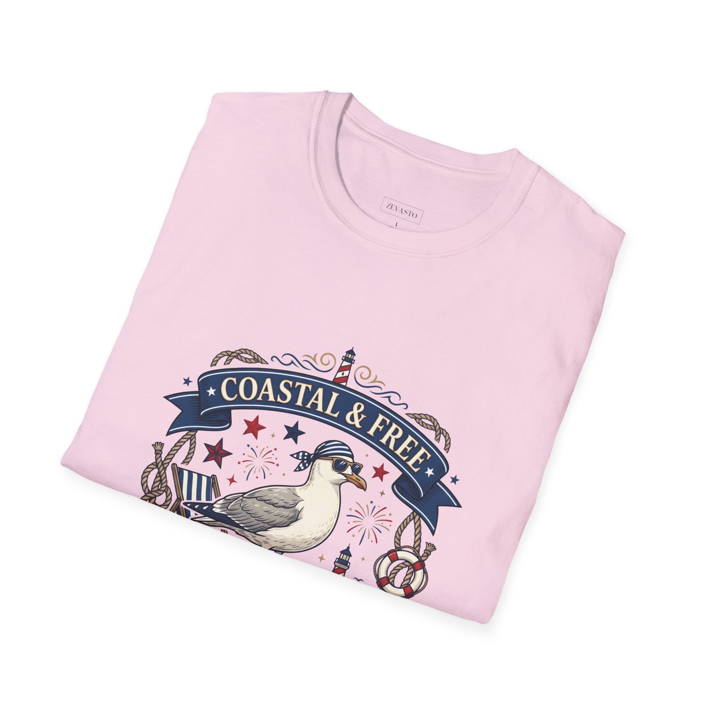 Coastal & Free Seagull T-Shirt — Patriotic 4th of July Tee
