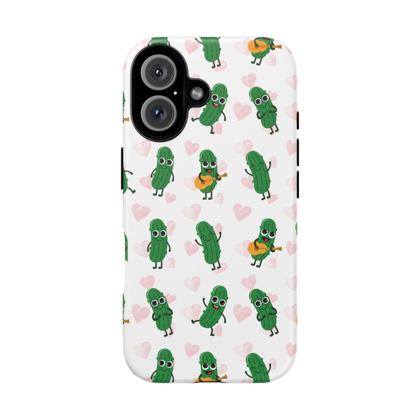 Pickle Pattern Phone Case — Cute Dancing Pickles with Hearts
