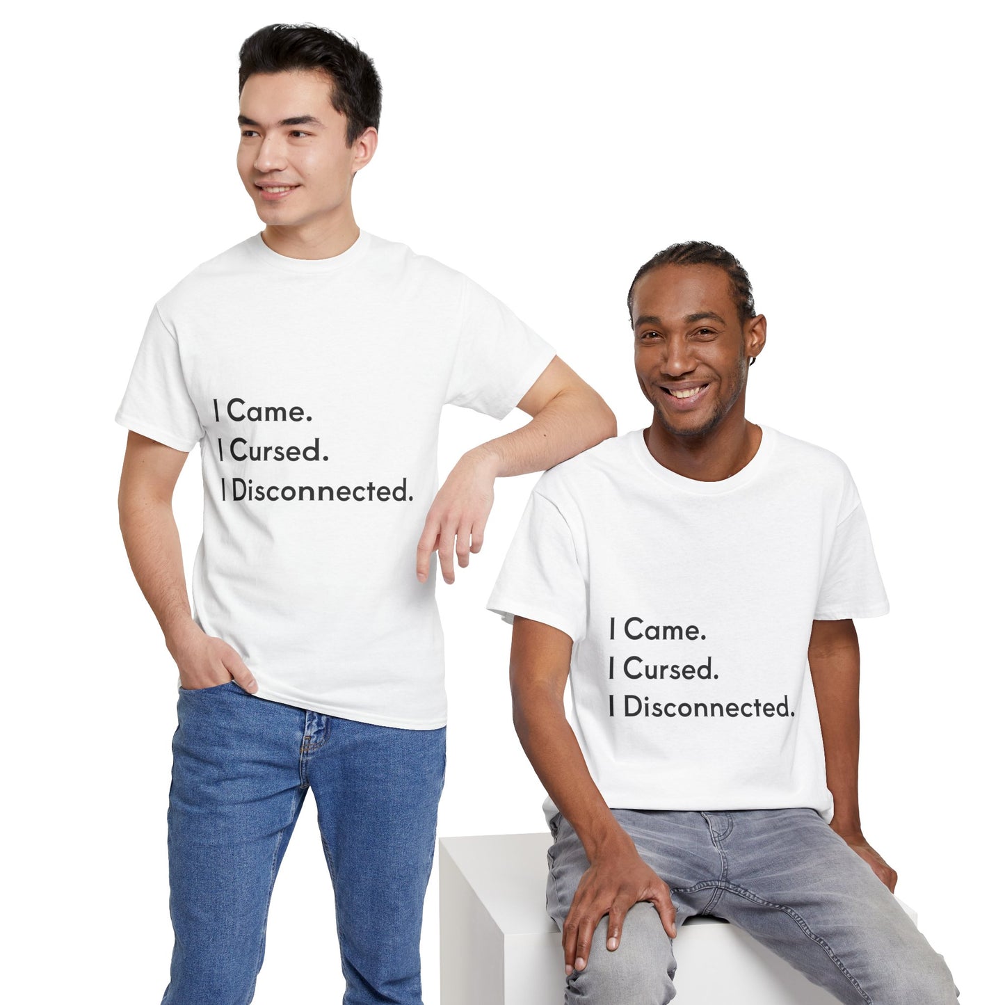 I Came I Cursed I Disconnected Unisex Heavy Cotton Tee, Funny Halloween T-Shirt