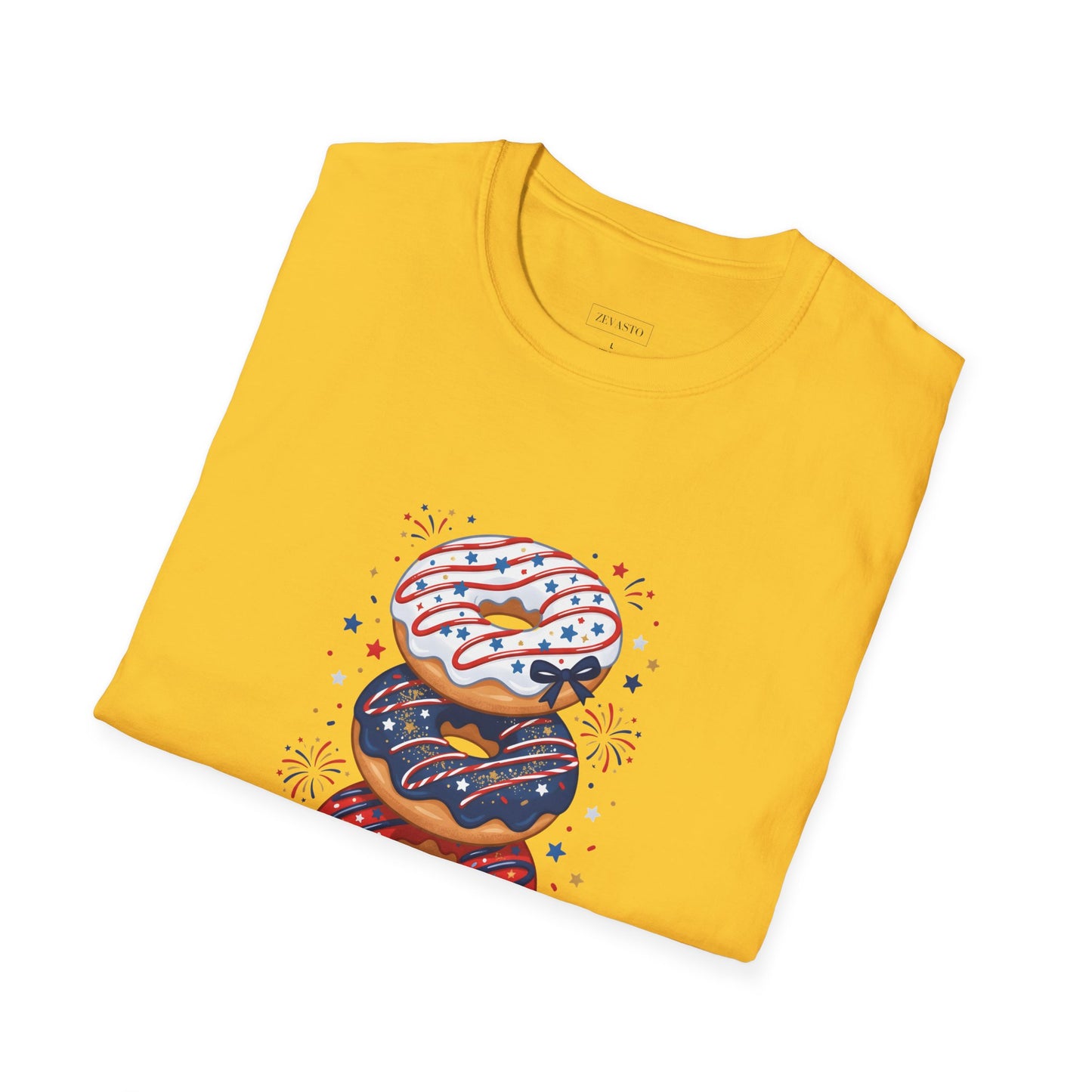 Donut Mess With Freedom T-Shirt — Patriotic Donut Stack 4th of July Tee