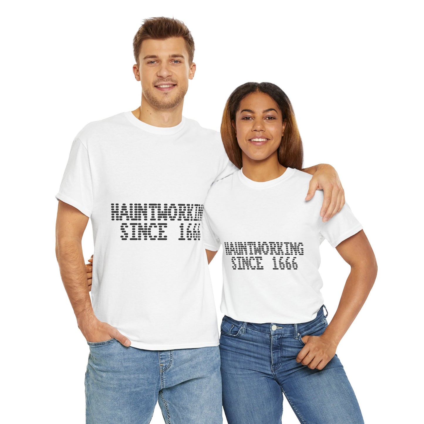 Hauntworking Since 1666-Cotton Tee, Halloween-Themed Tshirt