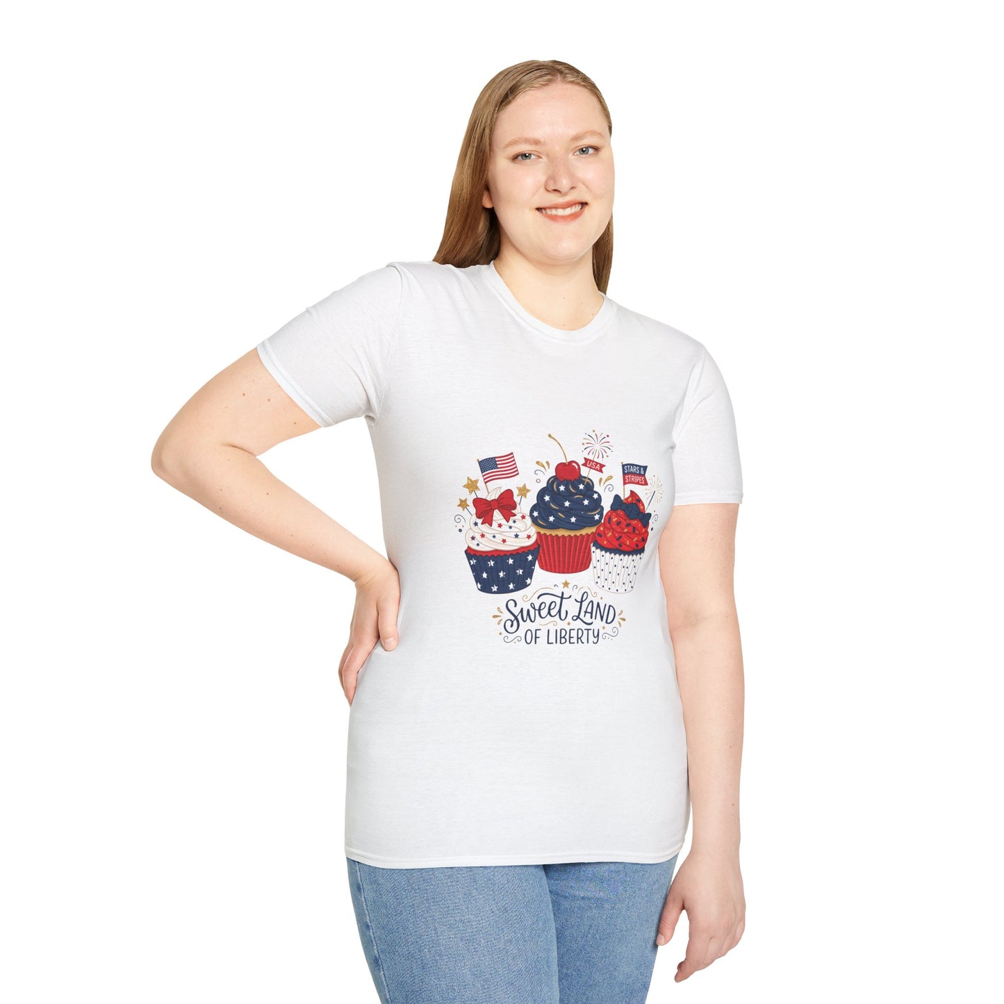 Patriotic Cupcakes T-Shirt — "Sweet Land of Liberty" 4th of July Tee