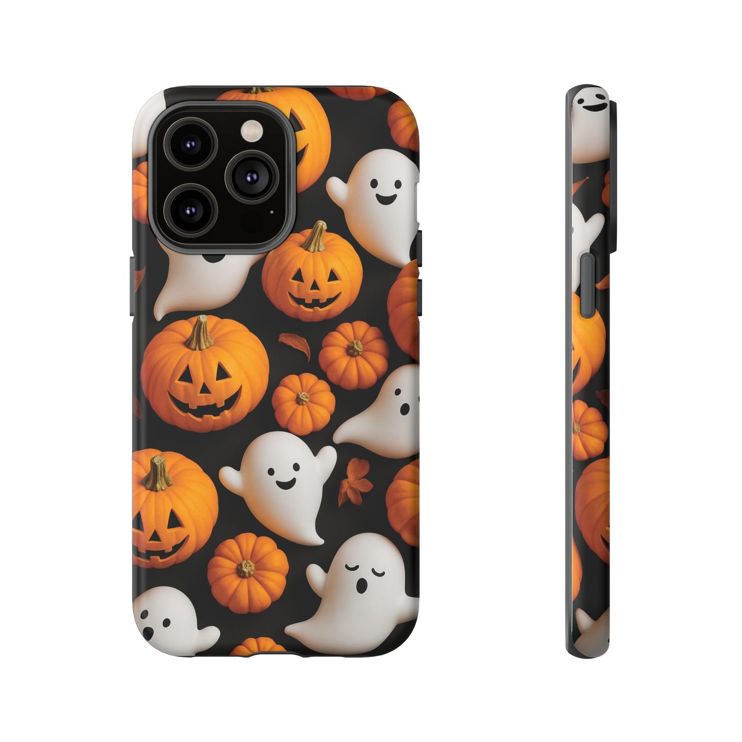 Halloween Phone Case, Spooky Ghosts and Pumpkins Design