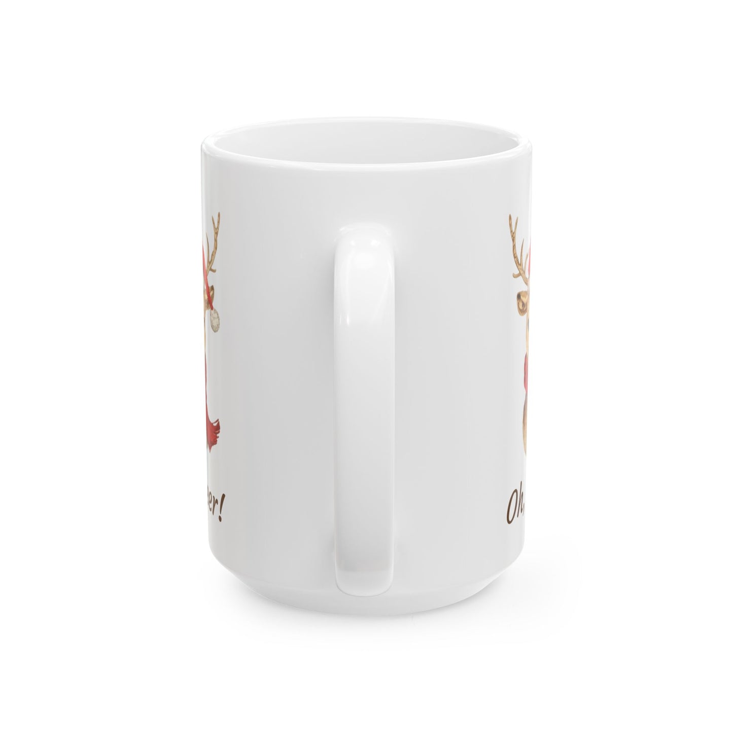 Festive Reindeer Ceramic Mug - Perfect Holiday Coffee Cup, Christmas Mug