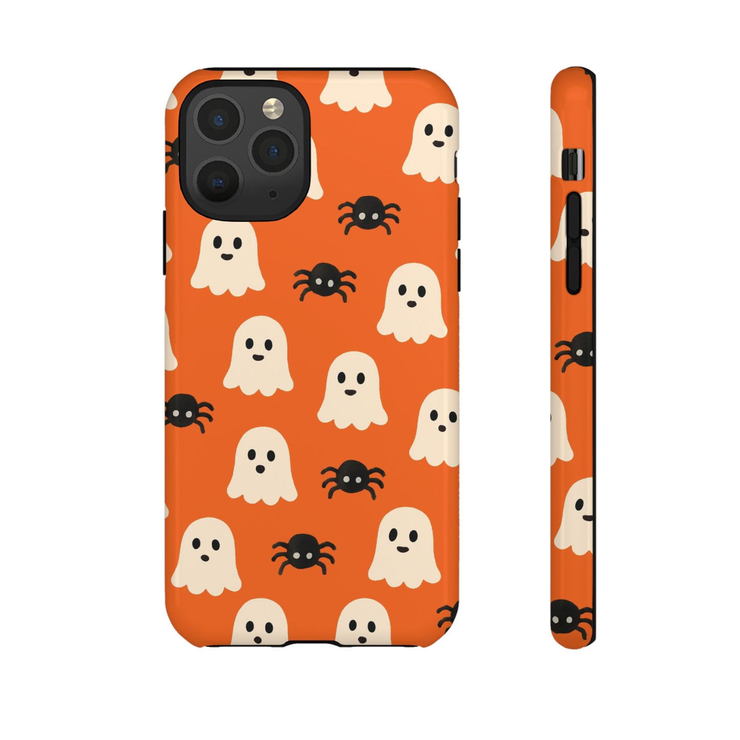 Cute Halloween Phone Case with Ghosts and Spiders, Spooky Gift, Fall Accessory, Unique Halloween Decor, Mobile Protection