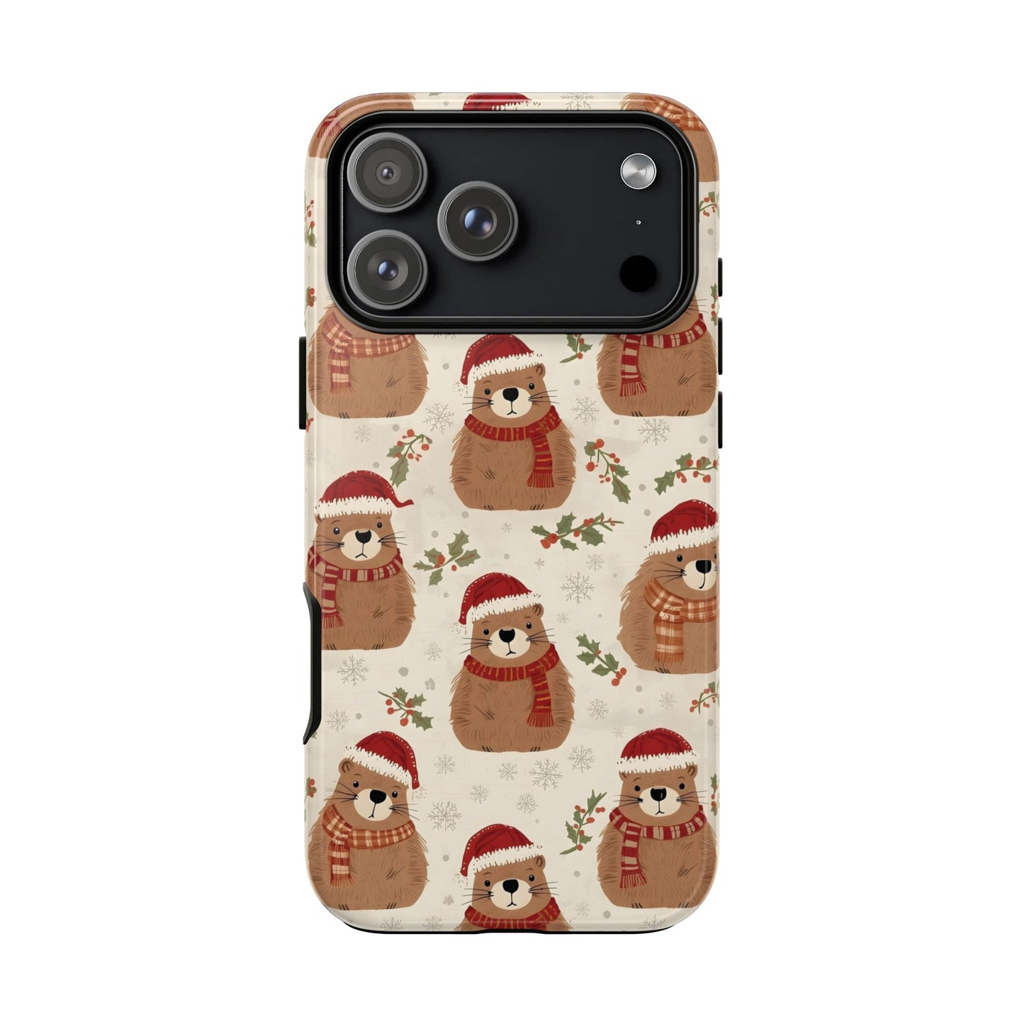 Christmas Phone Case, Cute Capybara Phone Case for Iphone 17, 16, 15, 14, 13, 12, 11 & Samsung