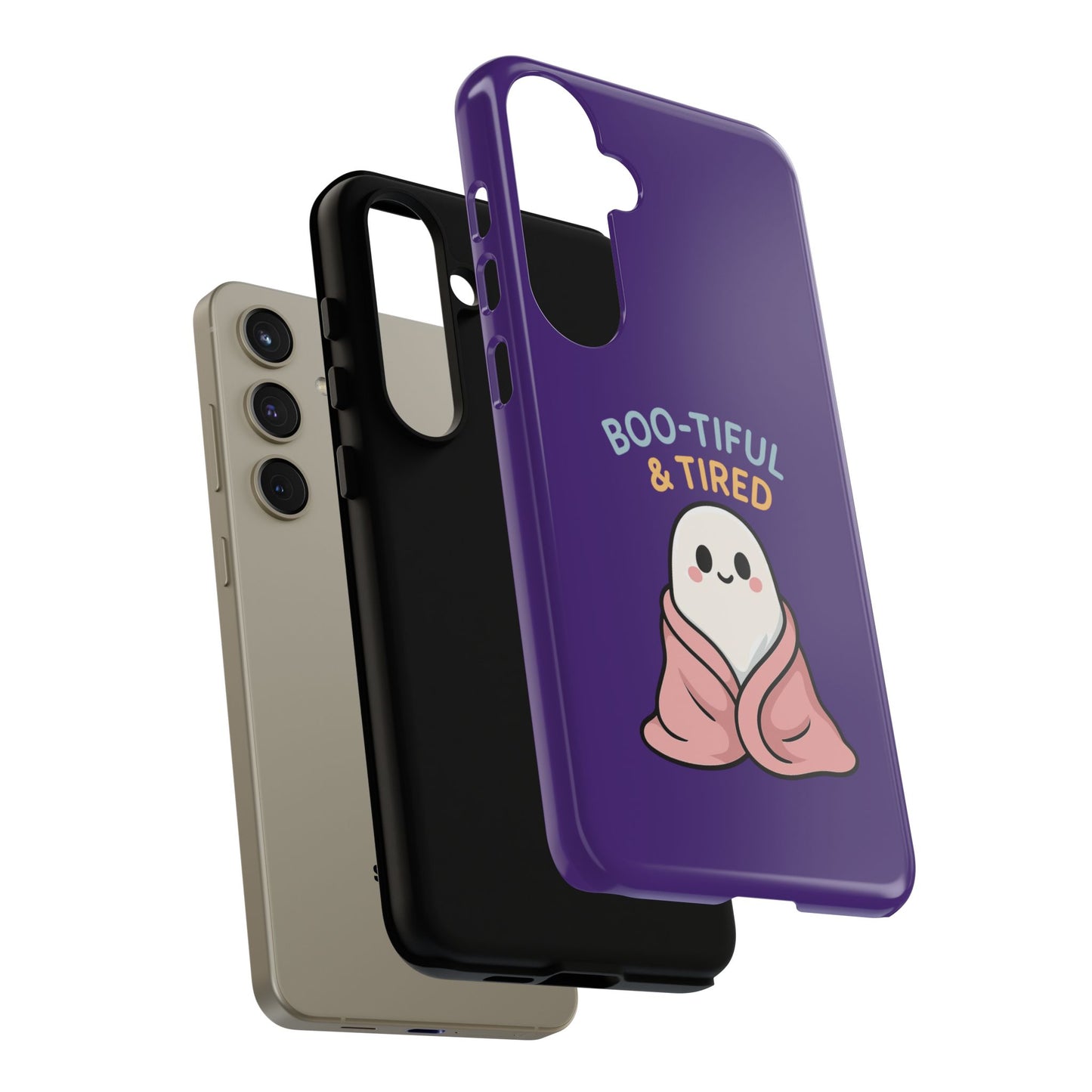 Boo-Tiful & Tired Phone Case, Halloween-Themed Design