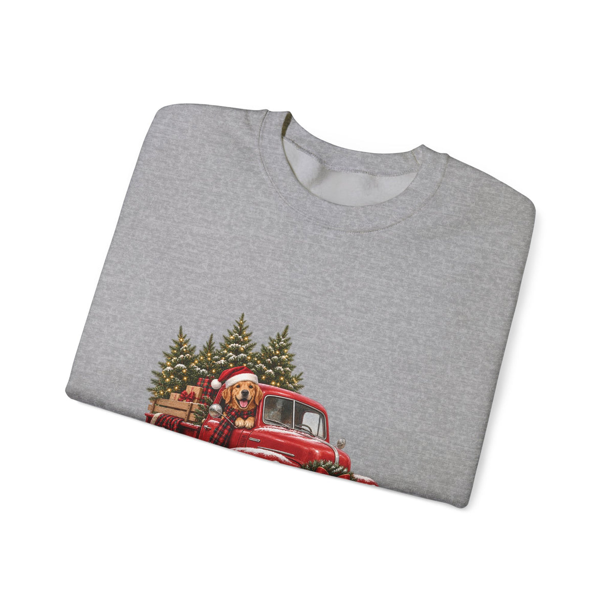 Vintage Red Truck Christmas Sweatshirt, Unisex Sweatshirt