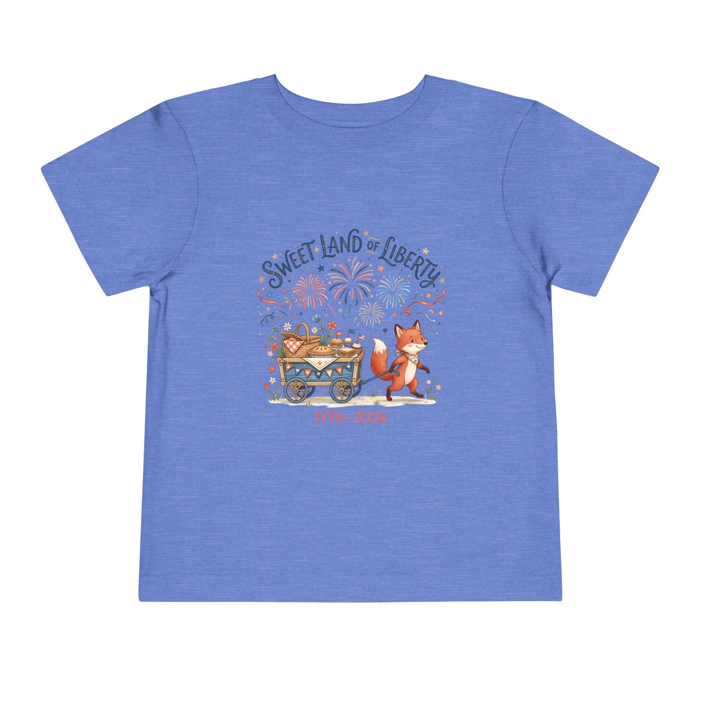 Toddler Tee — "Sweet Land of Liberty" 1776–2026 Patriotic Shirt for Kids, 4th of July Tee