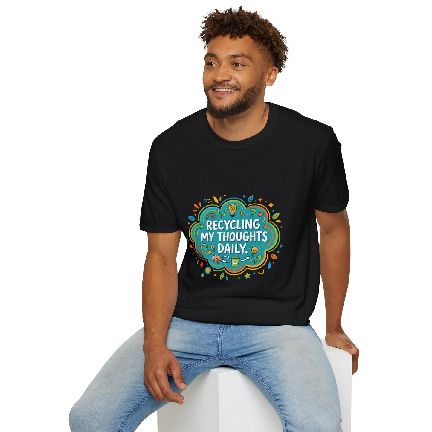 Recycling My Thoughts Daily T-Shirt — Eco Positive Graphic Tee, Earth Day Gift