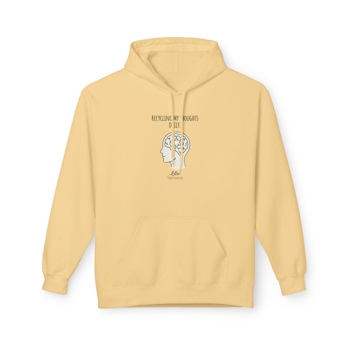 Recycling My Thoughts Daily Hoodie – Earth Day Mental Health Sweatshirt | Eco Mindfulness Unisex Hoodie | Minimal Green Aesthetic
