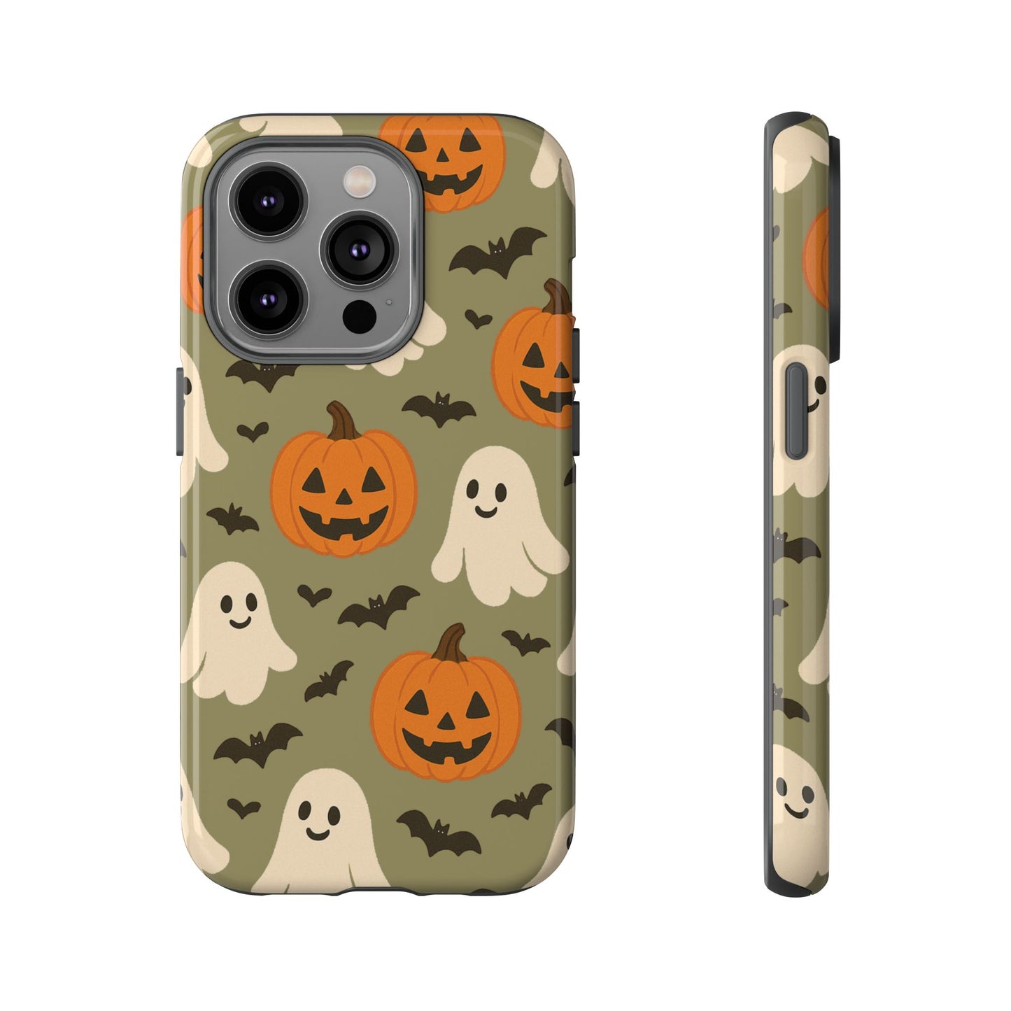 Halloween Phone Case with Ghosts and Pumpkins, Cute Fall Phone Cover, Spooky Season Accessory, Halloween Gift