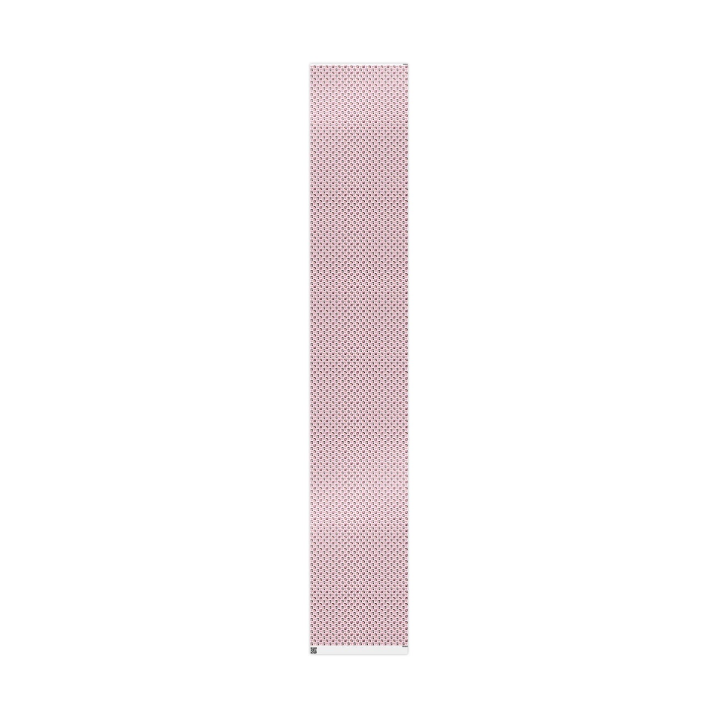 Penguin Hearts Wrapping Paper Roll — Pink Valentine Gift Wrap