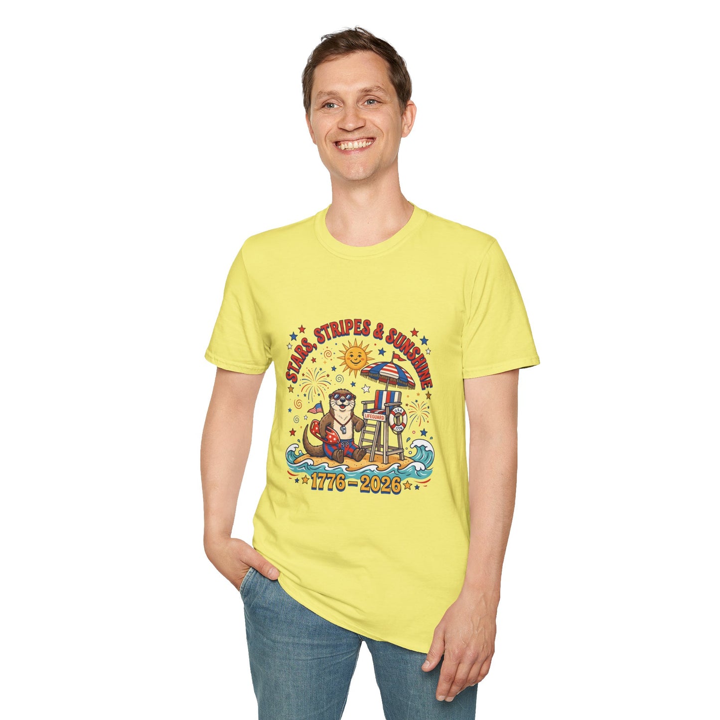 Stars, Stripes & Sunshine T-Shirt — Patriotic 1776–2026 Summer Tee, 4th of July Shirt