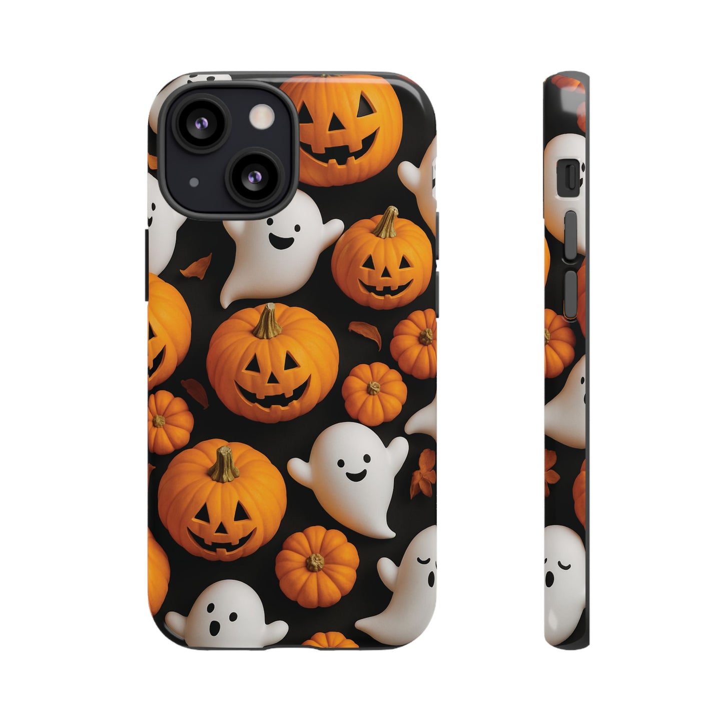 Halloween Phone Case, Spooky Ghosts and Pumpkins Design