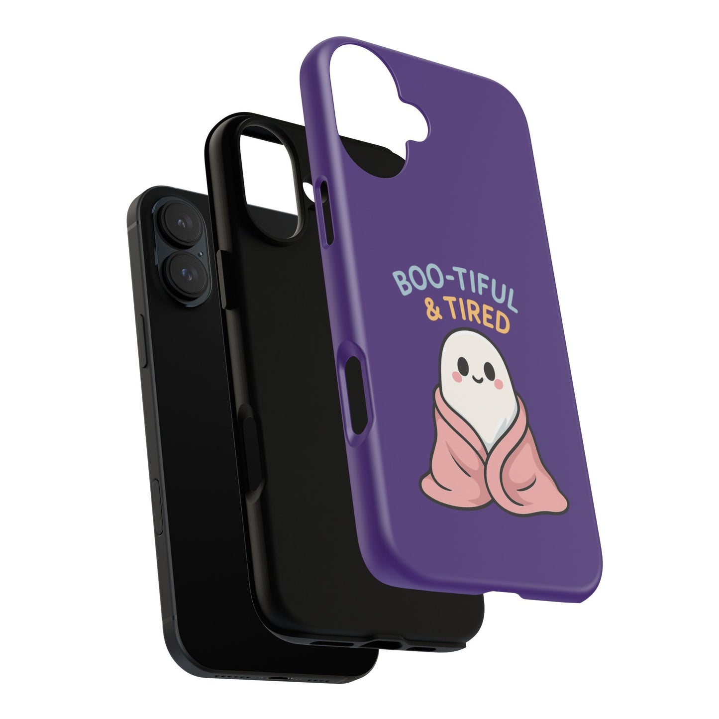 Boo-Tiful & Tired Phone Case, Halloween-Themed Design