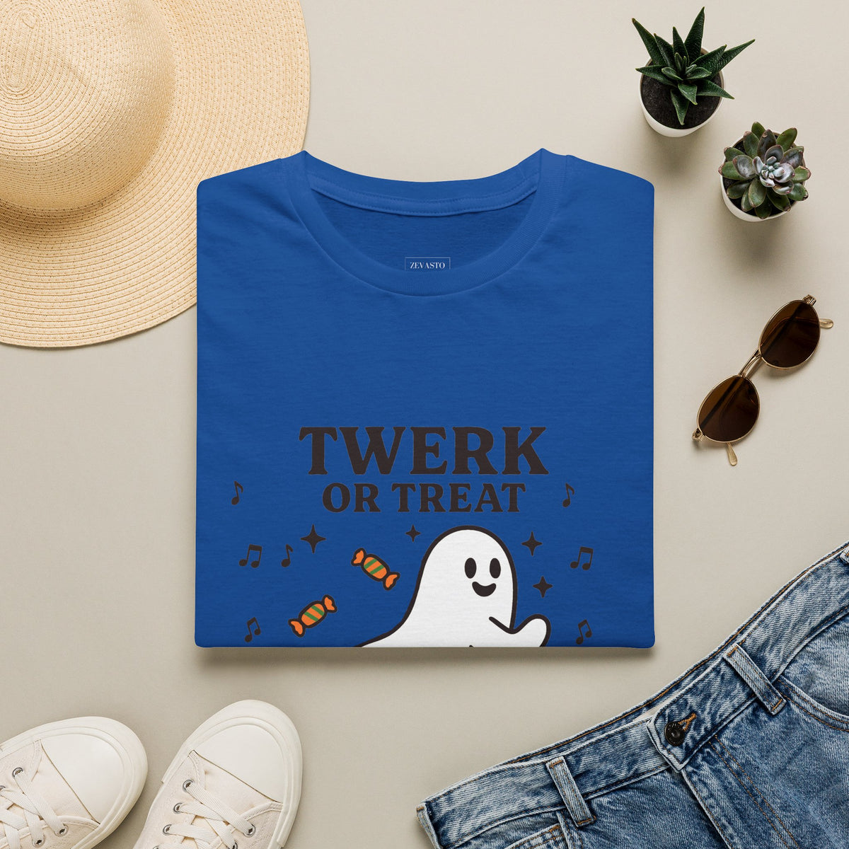 Whimsical Halloween T-Shirt for Adults, Fun Ghost Tee, Twerk or Treat Shirt, Unisex Costume Top, Spooky Celebration Apparel