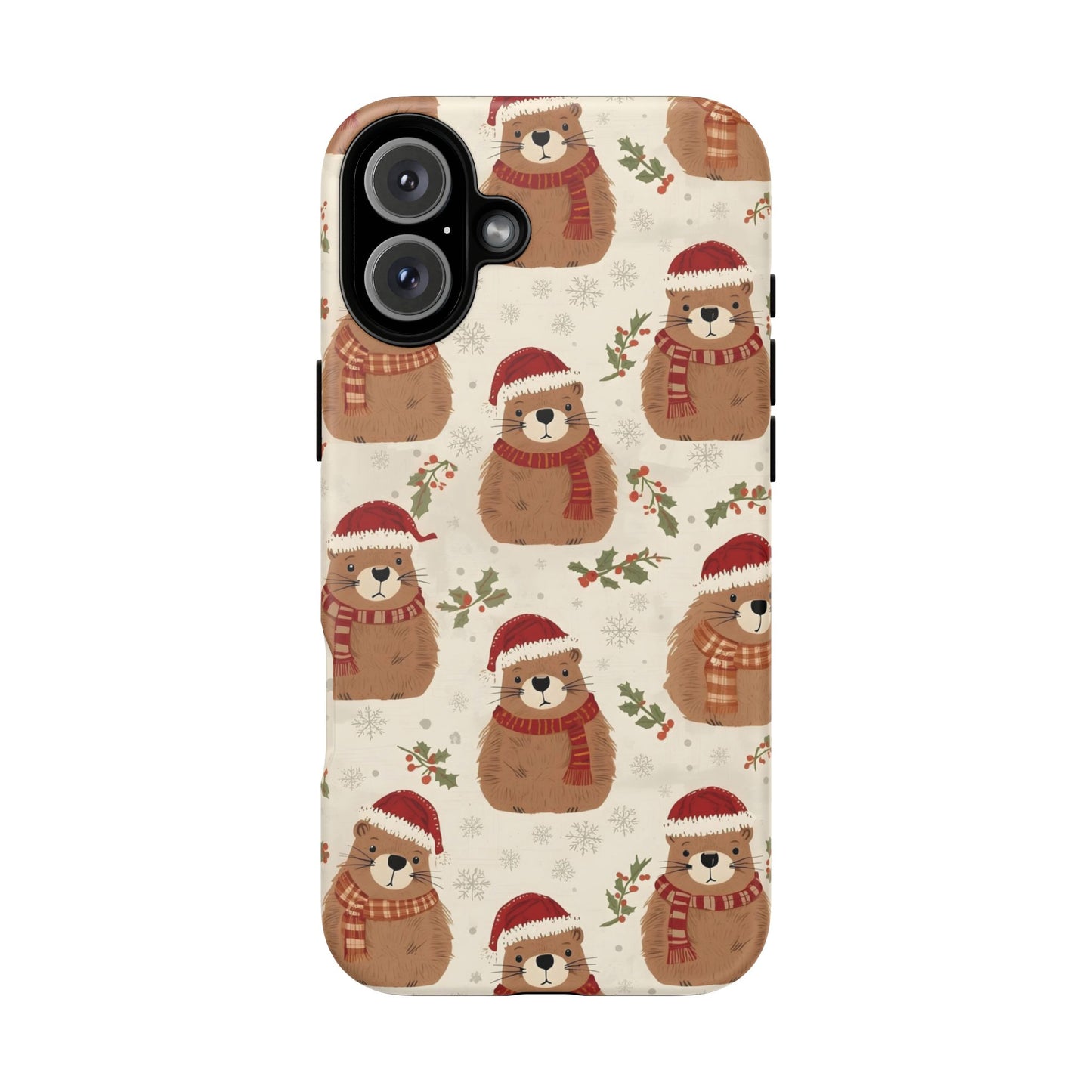 Christmas Phone Case, Cute Capybara Phone Case for Iphone 17, 16, 15, 14, 13, 12, 11 & Samsung