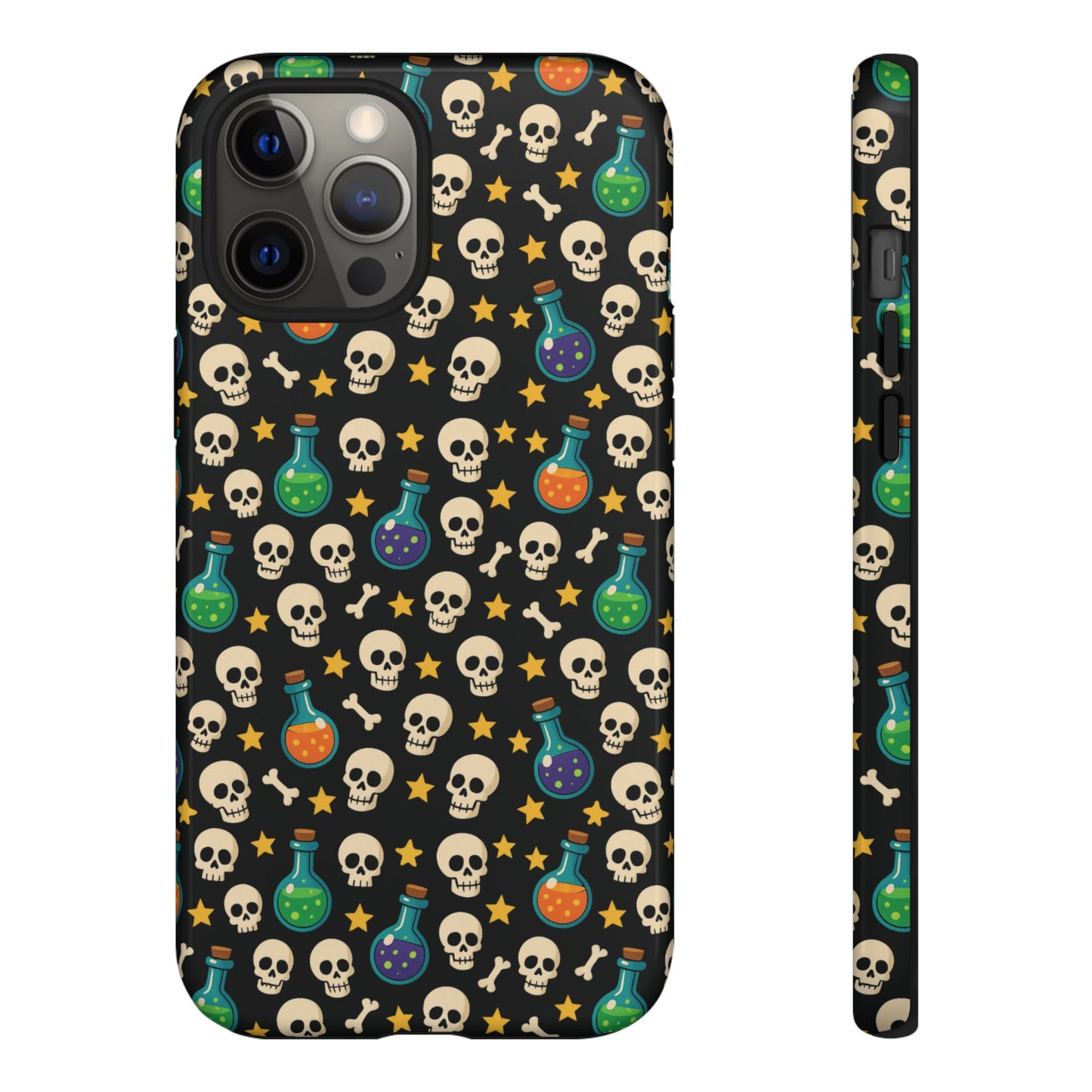 Skull & Potion Phone Case, Trendy Cell Phone Cover, Halloween Gift, Gothic Phone Accessory, Spooky Style Case, Tough Cases