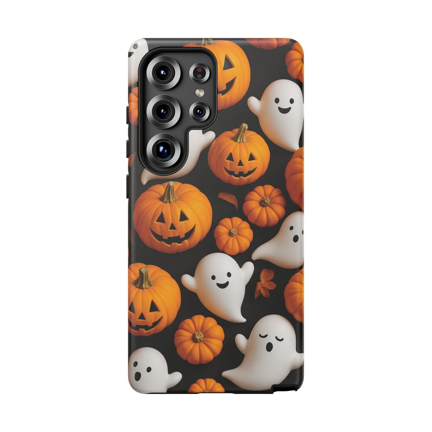 Halloween Phone Case, Spooky Ghosts and Pumpkins Design