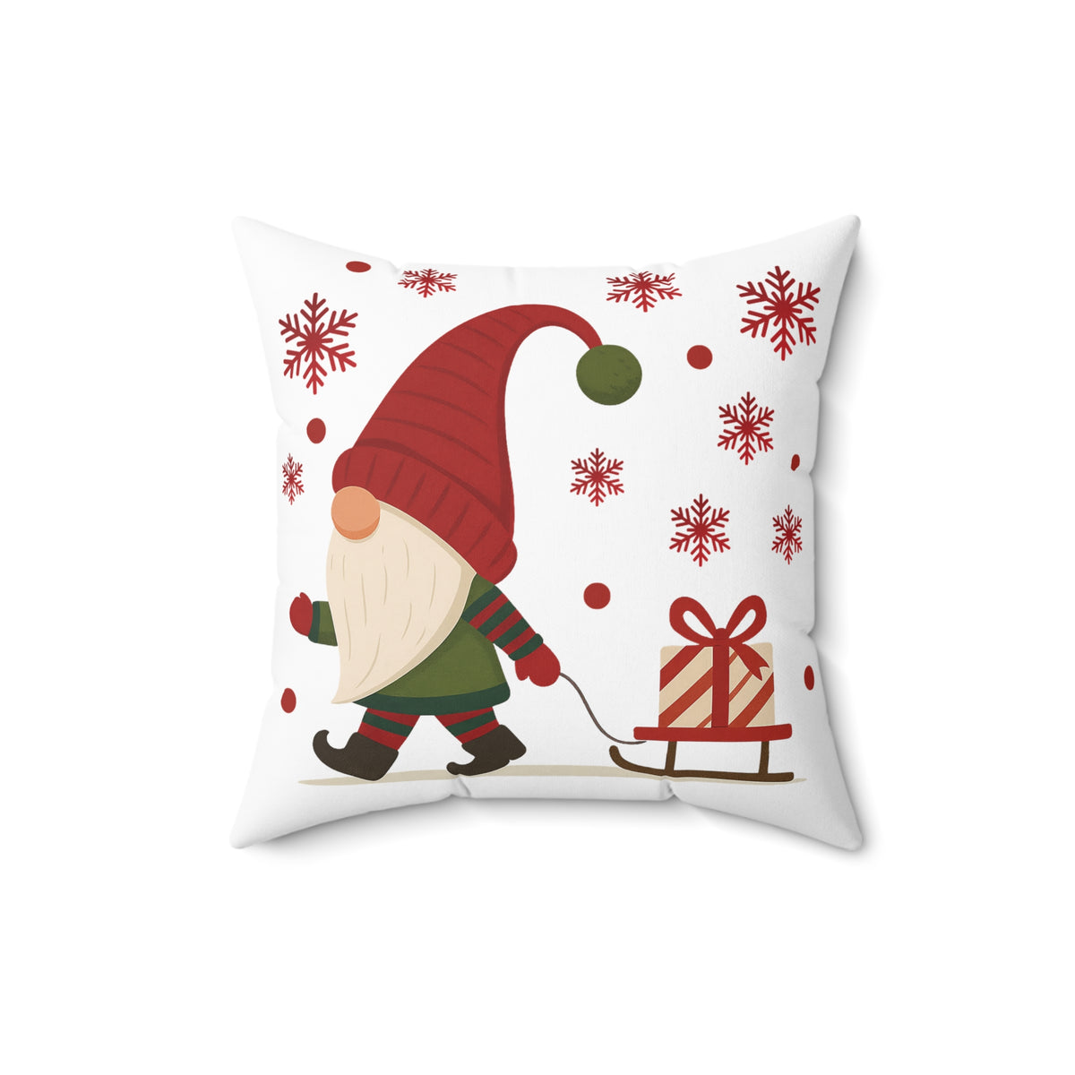 Christmas Gnome Throw Pillow — Cute Nordic Holiday Accent
