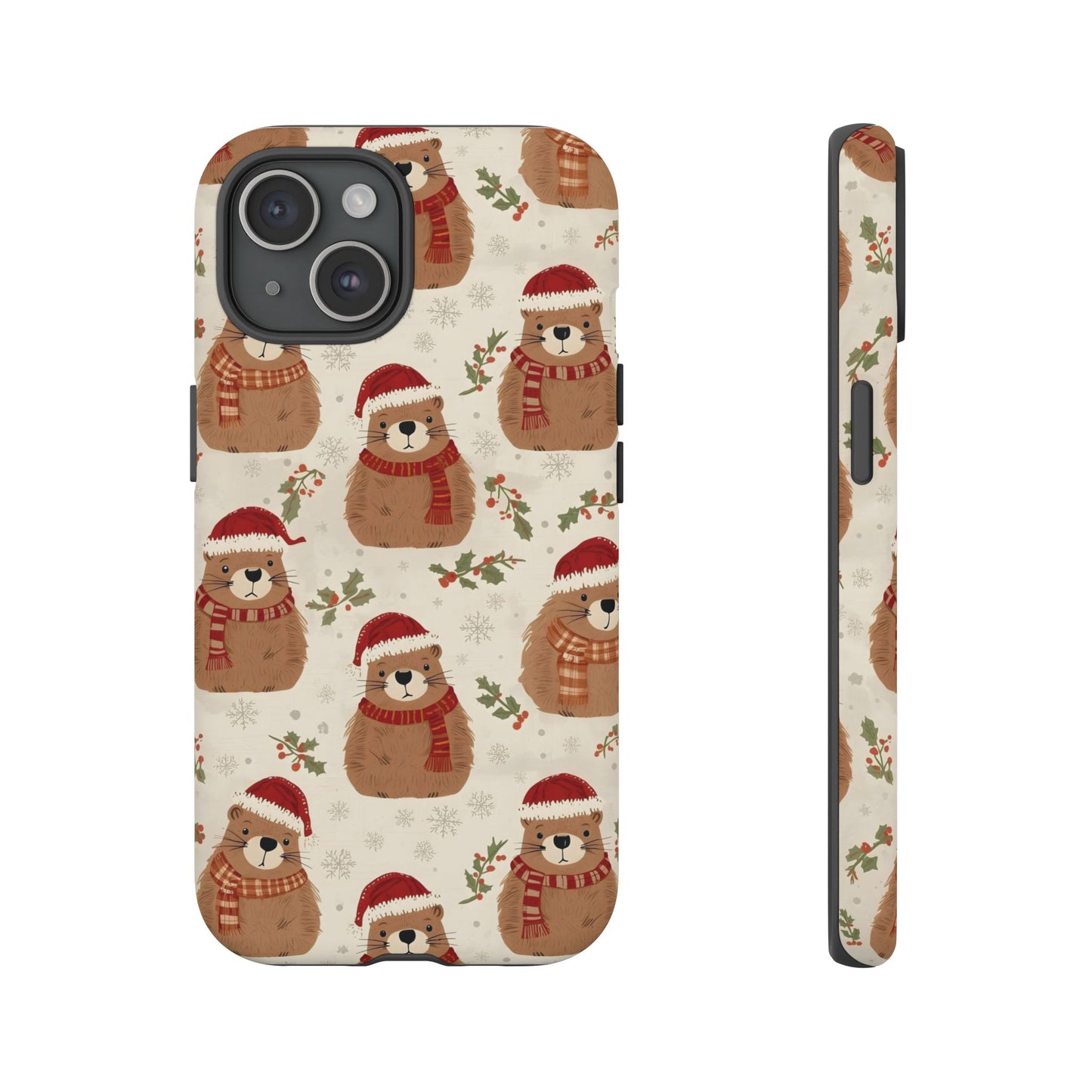 Christmas Phone Case, Cute Capybara Phone Case for Iphone 17, 16, 15, 14, 13, 12, 11 & Samsung