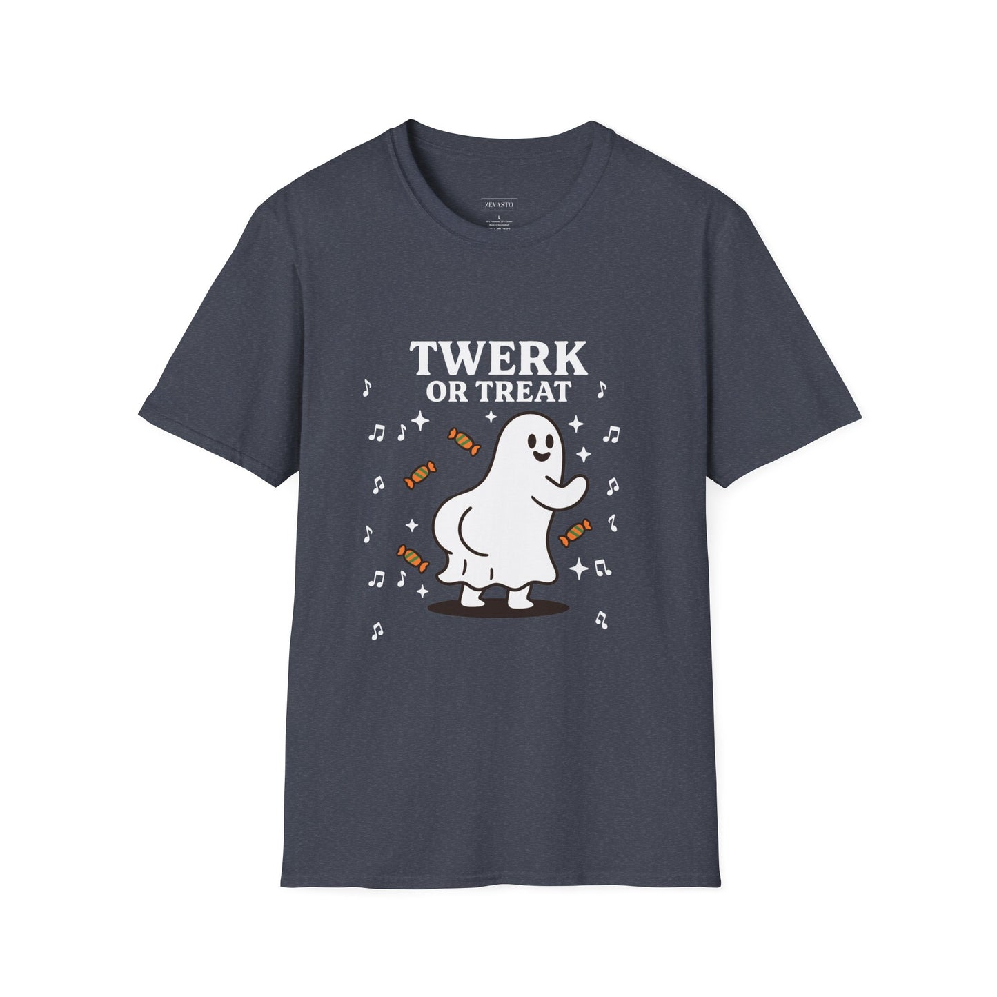 Whimsical Halloween T-Shirt for Adults, Fun Ghost Tee, Twerk or Treat Shirt, Unisex Costume Top, Spooky Celebration Apparel