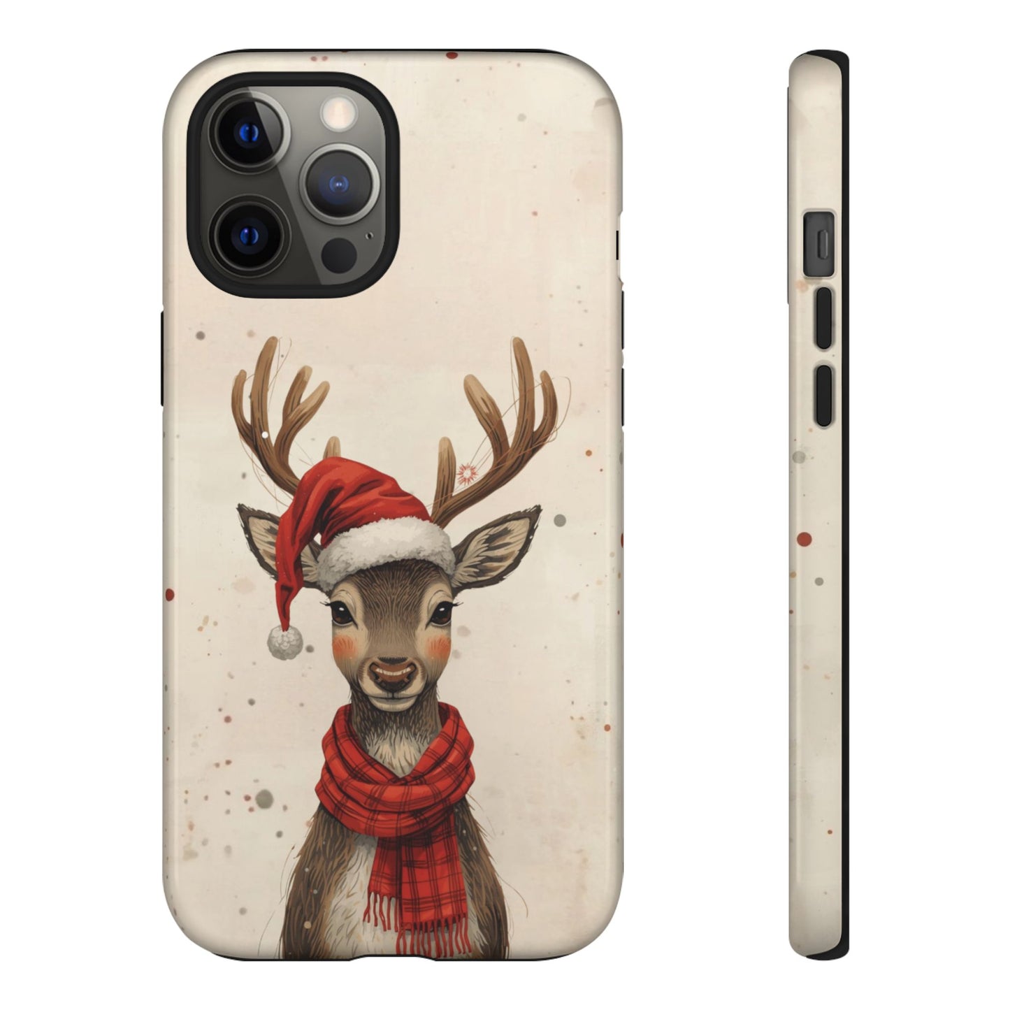 Christmas Reindeer Phone Case, Dual Layer Phone Case for Iphone 17, 16, 15, 14, 13, 12, 11