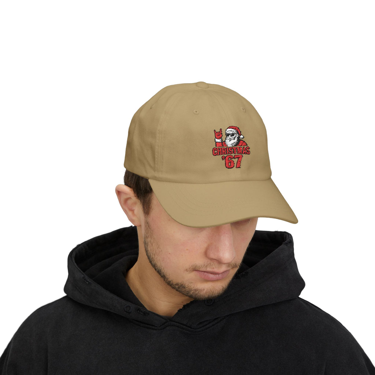 Christmas Cap — Retro Santa 'Christmas '67' Embroidered Holiday Hat