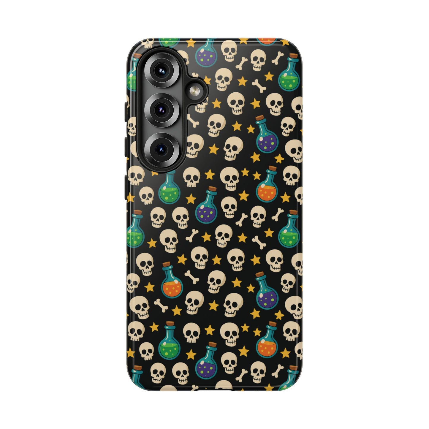 Skull & Potion Phone Case, Trendy Cell Phone Cover, Halloween Gift, Gothic Phone Accessory, Spooky Style Case, Tough Cases