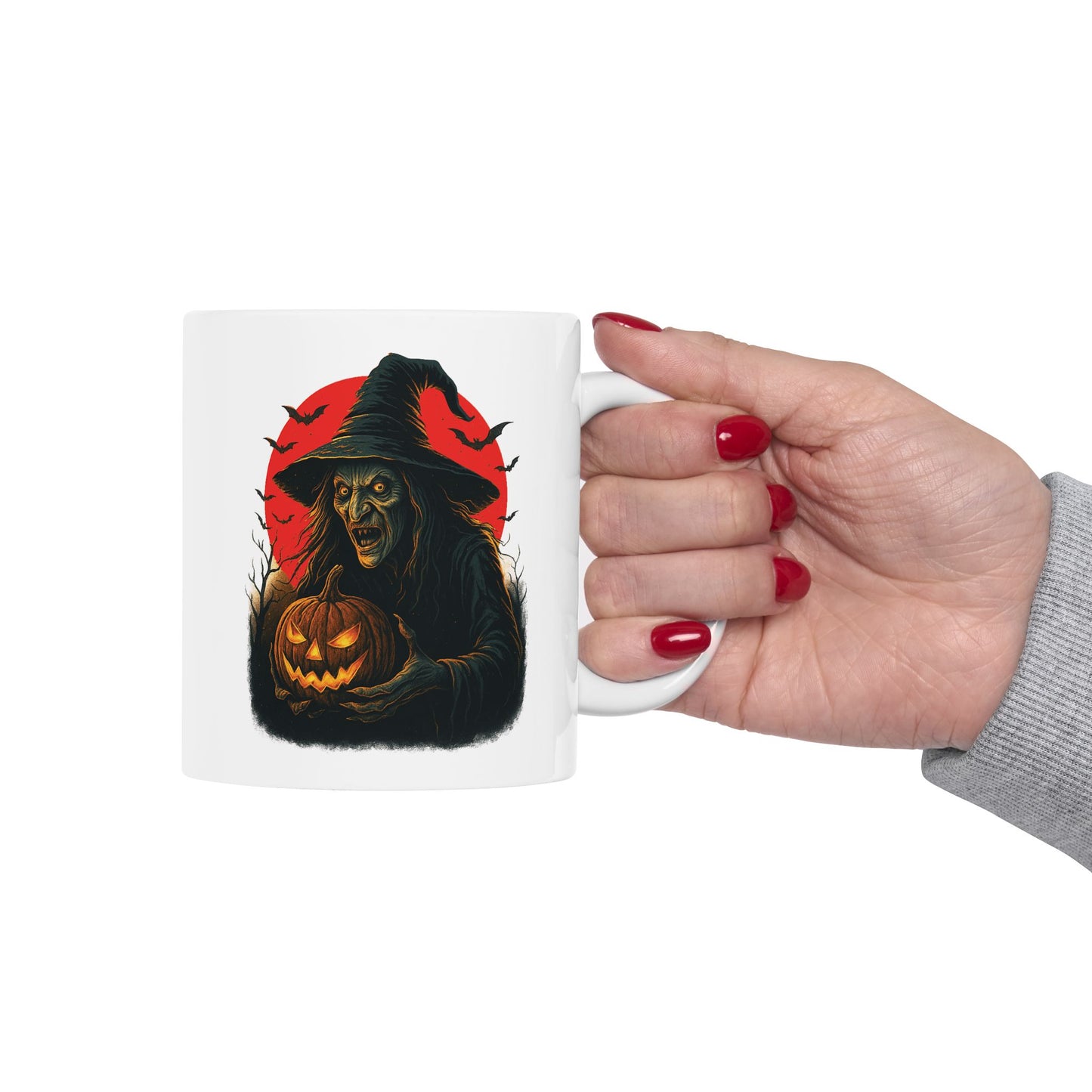 Spooky Fall Ceramic Mug, Halloween Coffee Cup, Unique Gift for Witch Lovers, Cozy Autumn Beverage, 11oz 15oz