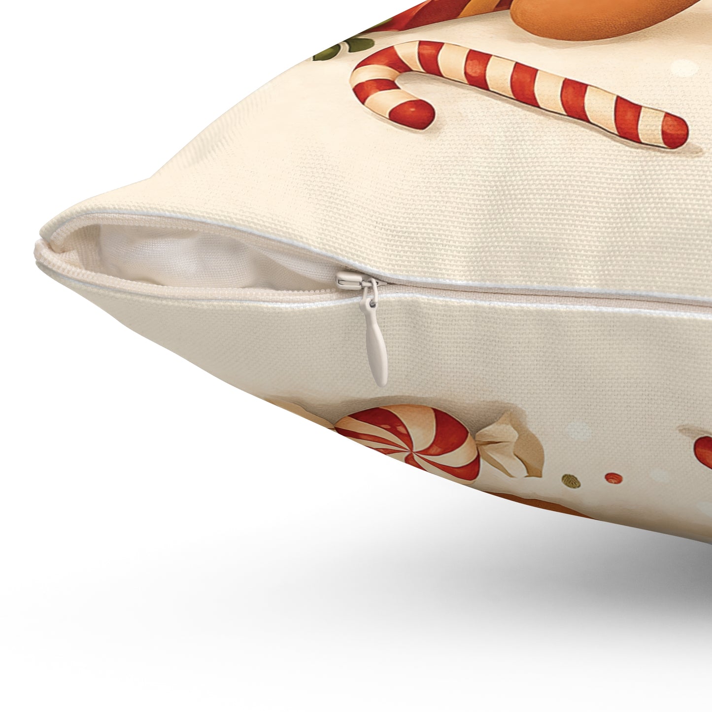 Cute Gingerbread Man Christmas Pillow — Holiday Decorative Throw Cushion