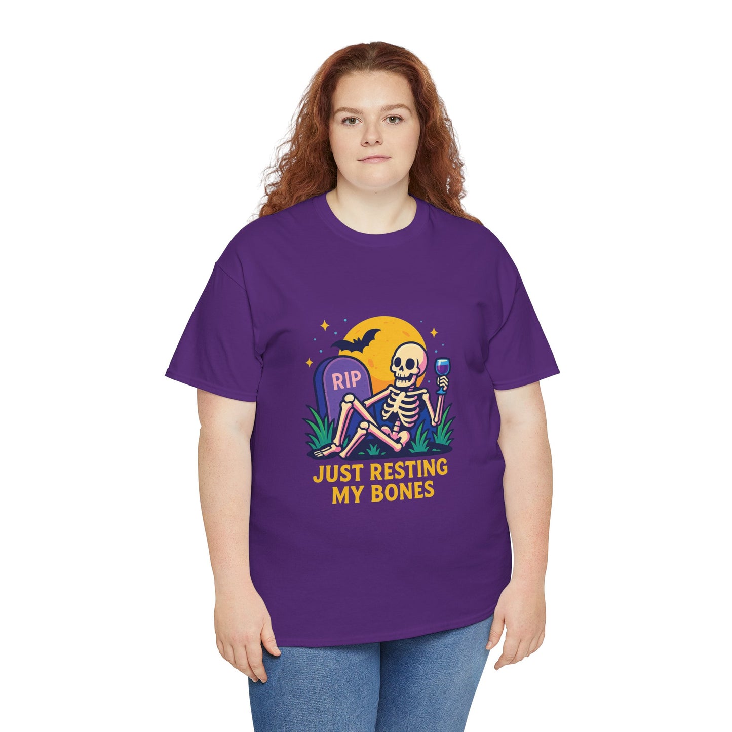 Skeleton Tee - Just Resting My Bones, Unisex Halloween Shirt