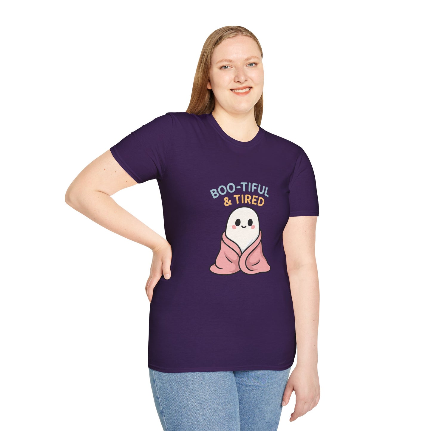 Boo-Tiful & Tired T-Shirt, Halloween-Themed Unisex T-Shirt