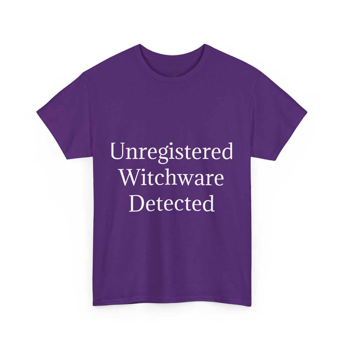 Unisex Heavy Cotton Tee - Unregistered Witchware Detected, Witchy Apparel, Halloween Tee