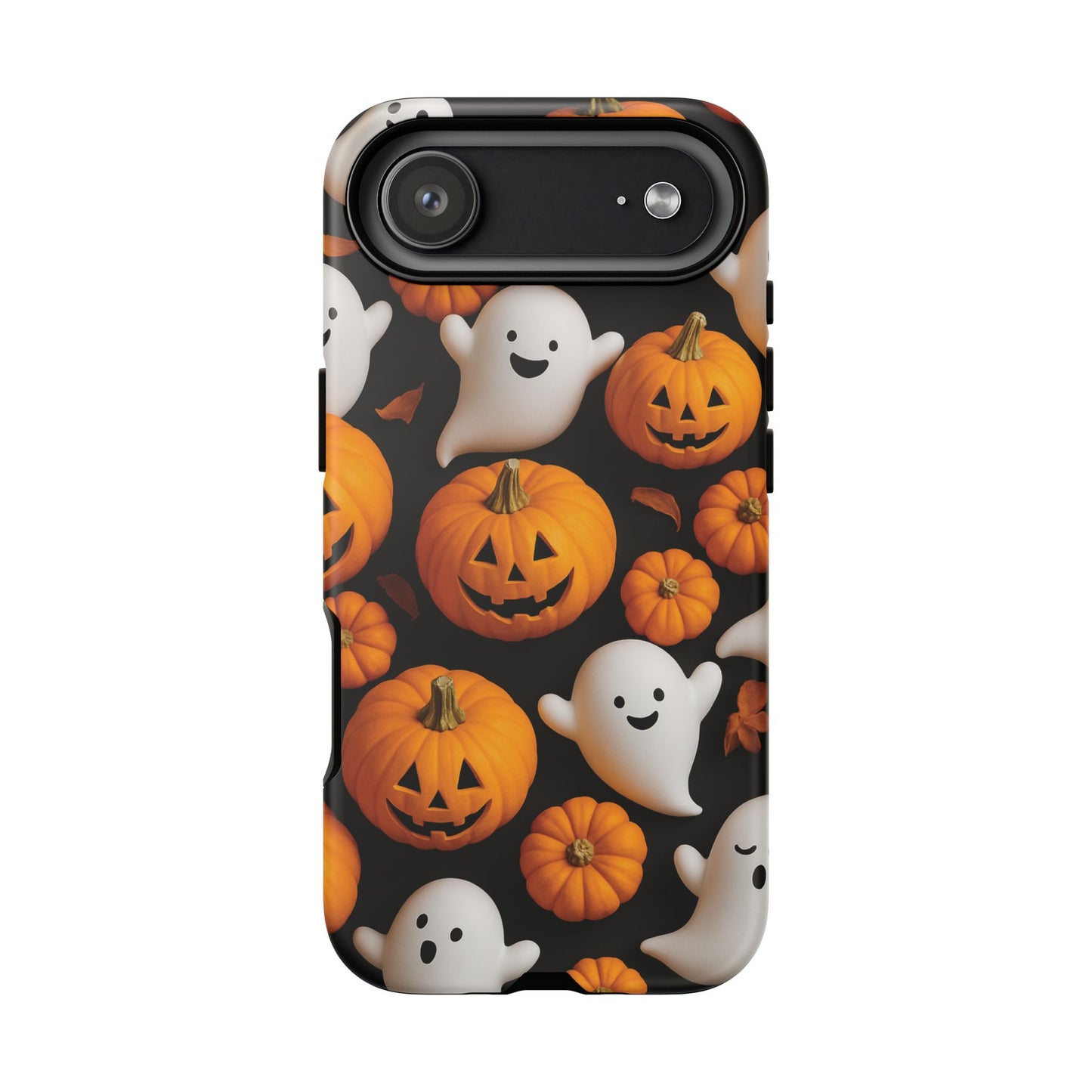 Halloween Phone Case, Spooky Ghosts and Pumpkins Design