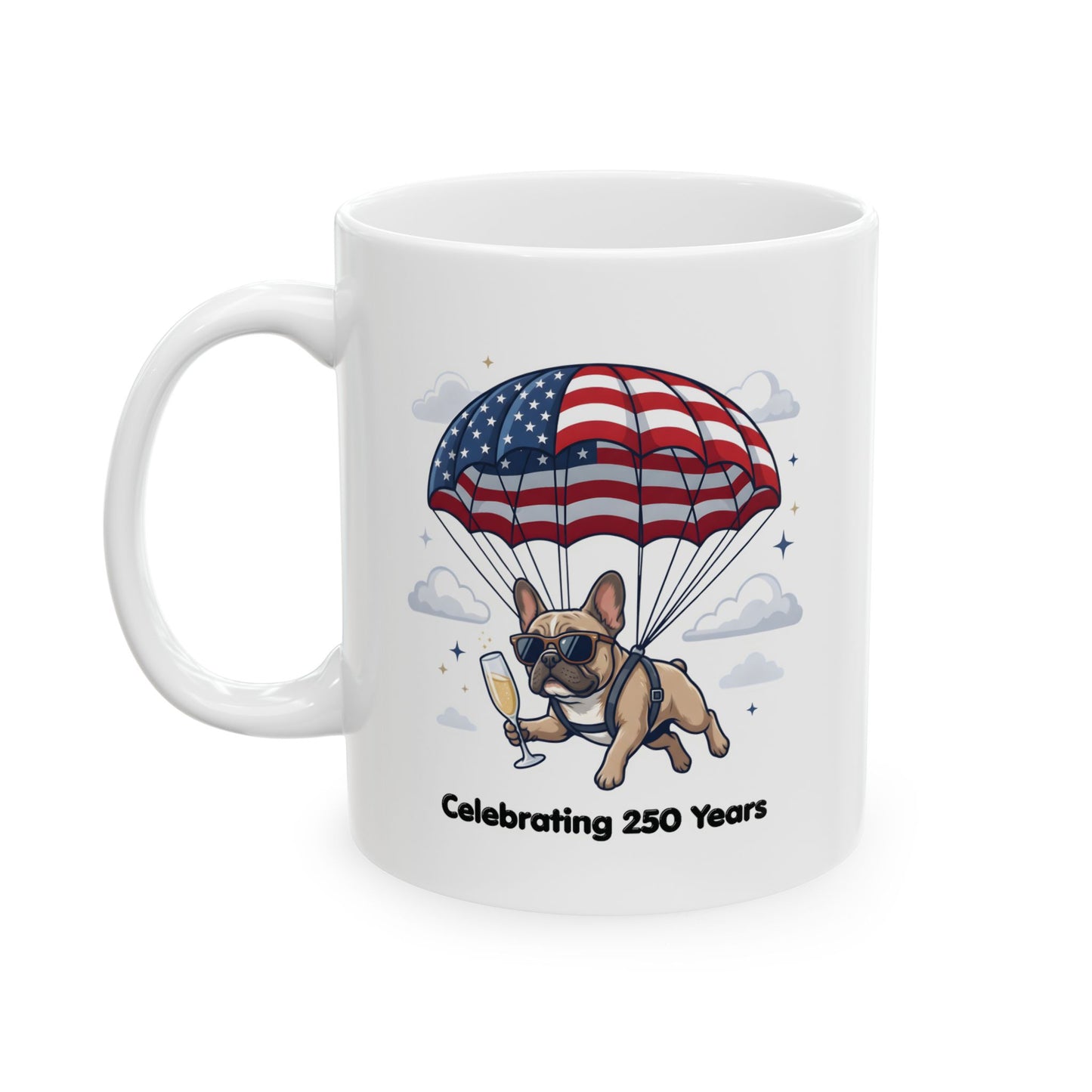 Patriotic French Bulldog Ceramic Mug