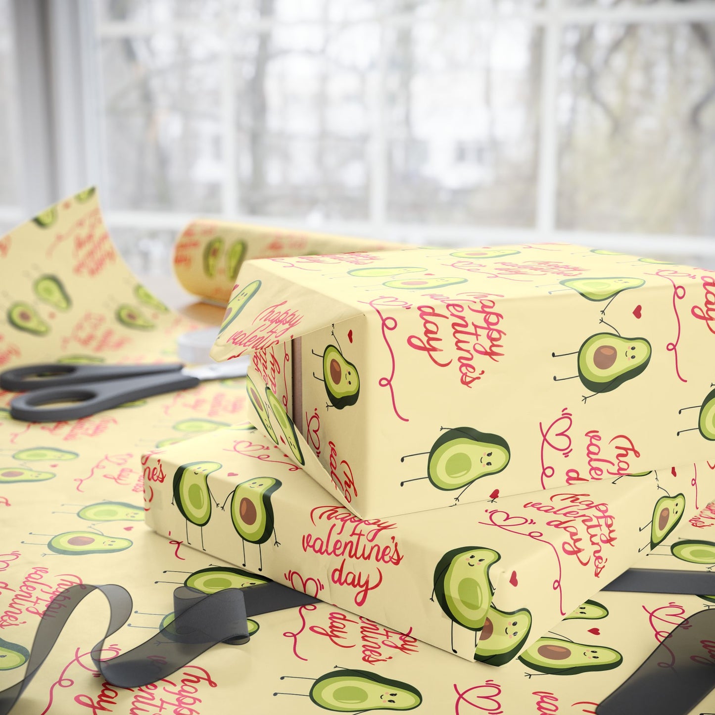 Valentine's Day Wrapping Paper — Cute Avocado Gift Wrap Roll