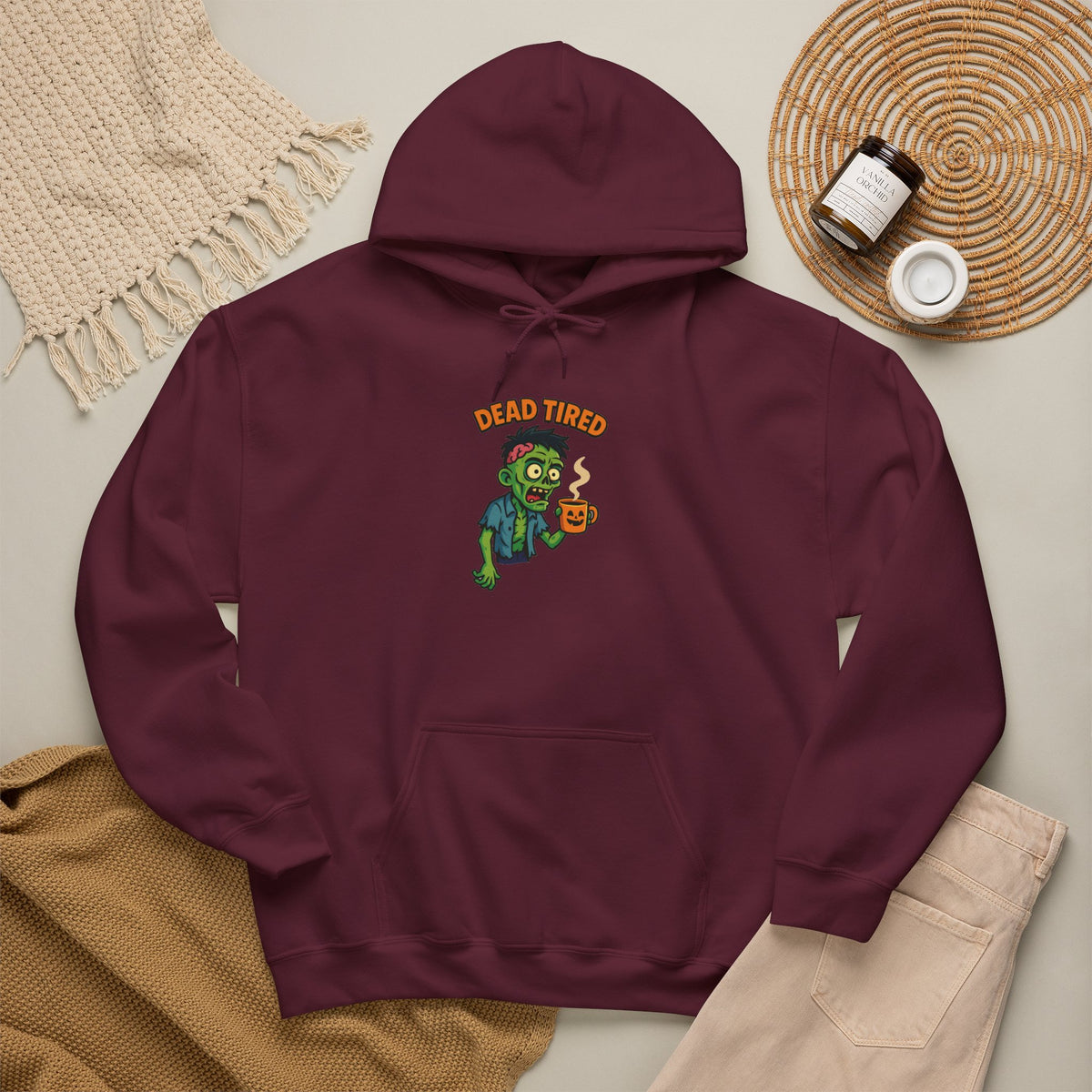Zombie Themed Unisex Hoodie, Cozy Halloween Sweatshirt, Spooky Season Apparel
