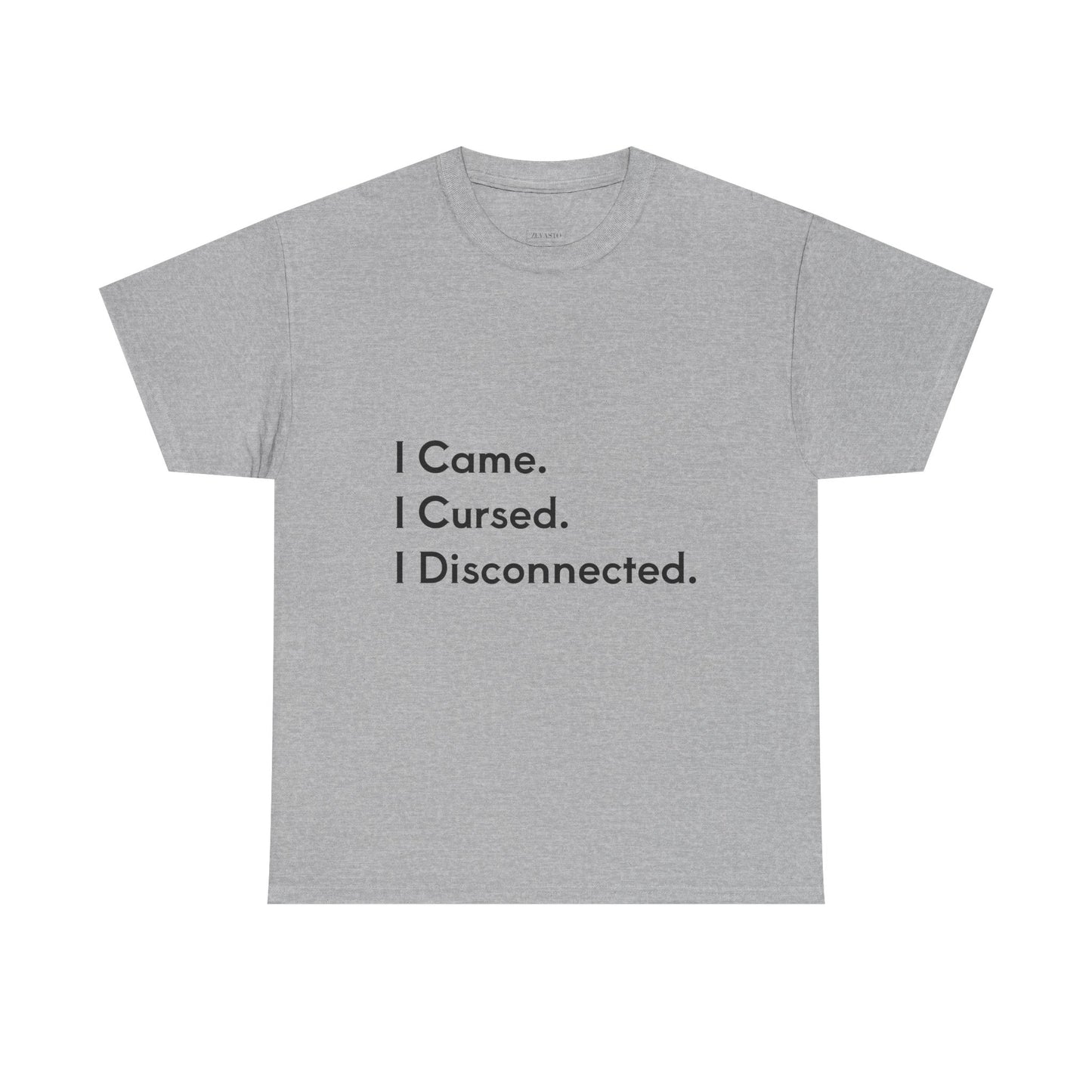 I Came I Cursed I Disconnected Unisex Heavy Cotton Tee, Funny Halloween T-Shirt