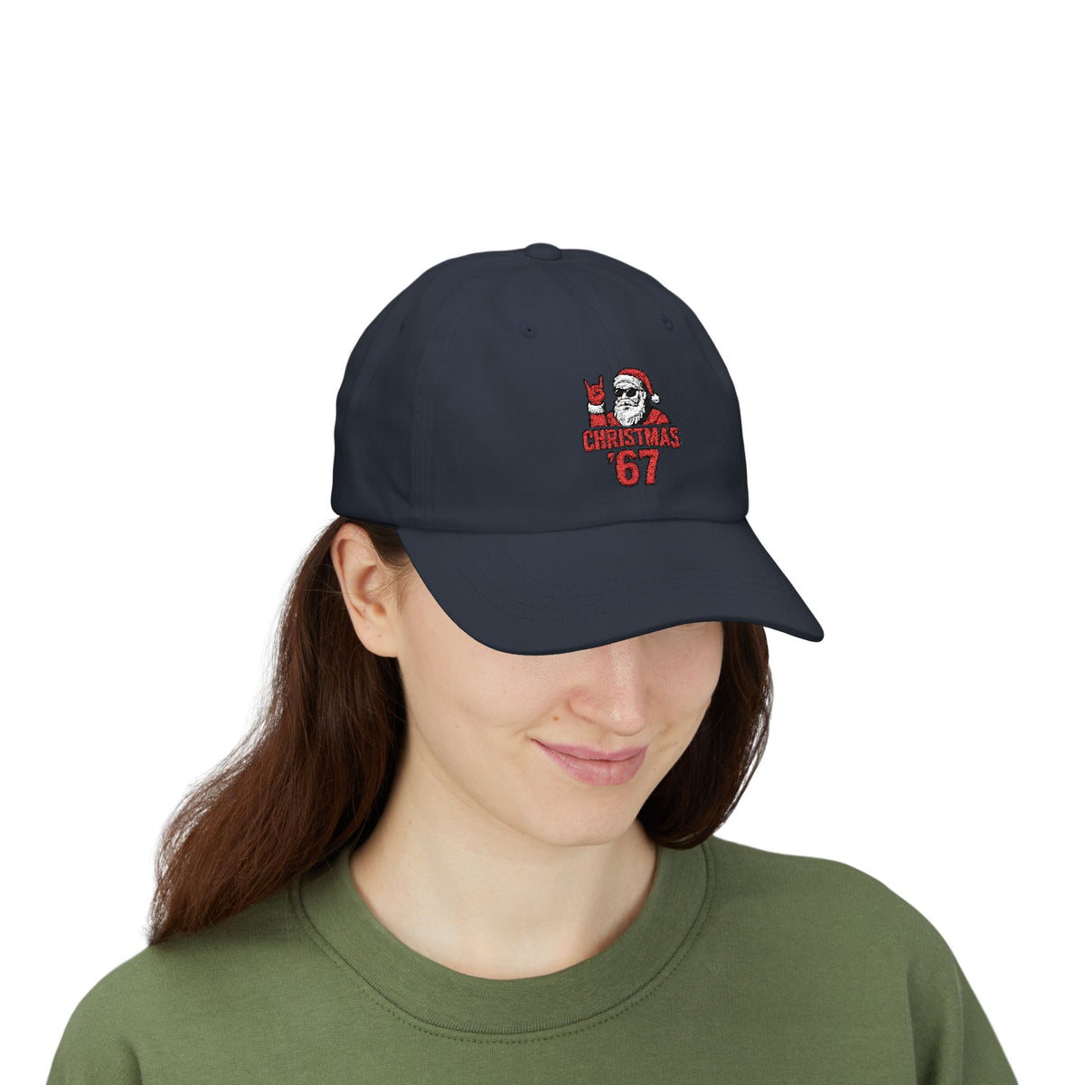 Christmas Cap — Retro Santa 'Christmas '67' Embroidered Holiday Hat