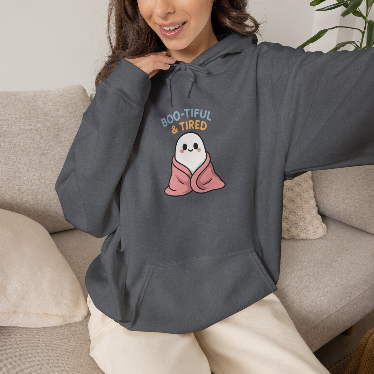 Boo-tiful Ghost Halloween Hoodie, Cute-Cozy Fall Vibes
